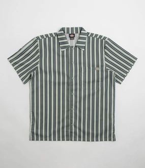 Dickies Multi Stripe Work Short Sleeve Shirt - Iceberg Green Solid Hue Lightweight Material