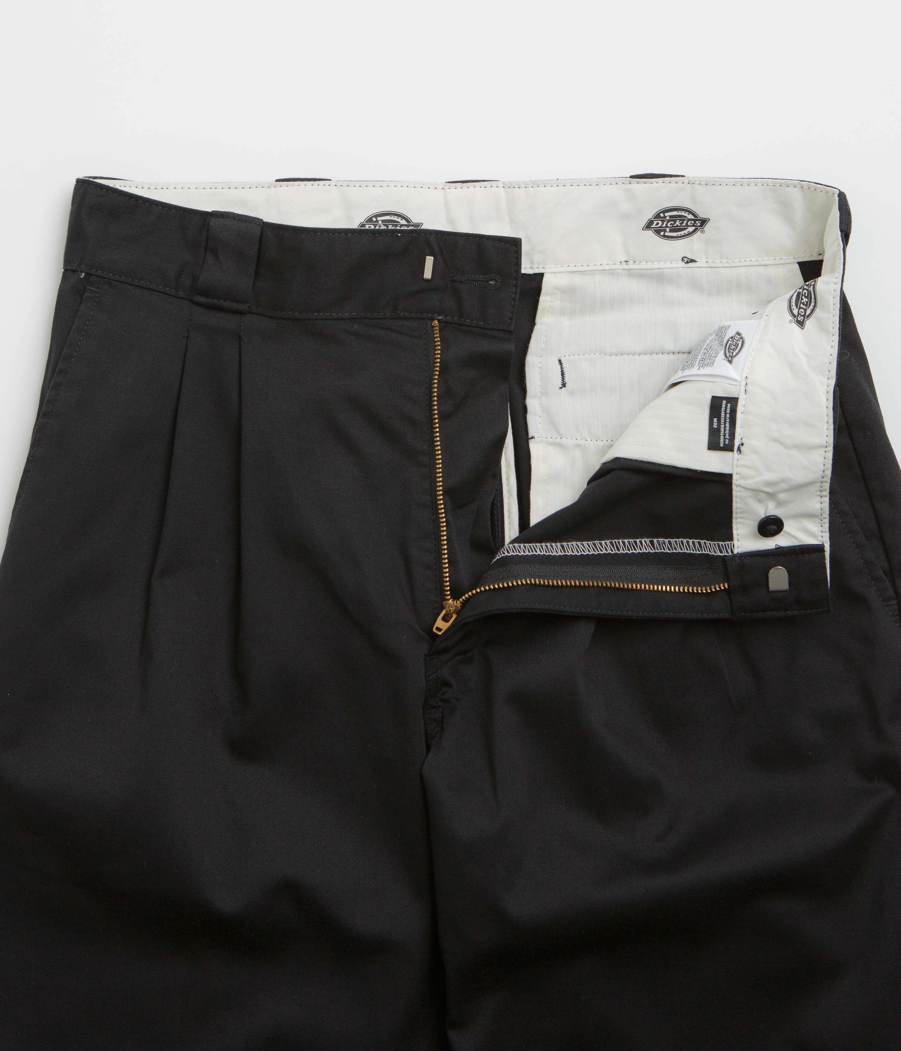 Stretchable Wear Dickies Unionville Pleated Work Pants - Black