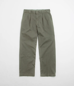 Quality Fabric Soft Texture Dickies Unionville Pleated Work Pants - Military Green
