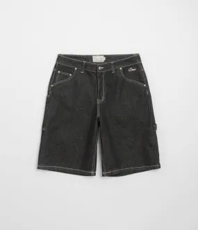 Warm Look Lace trim Dime Classic Denim Shorts - Black Washed