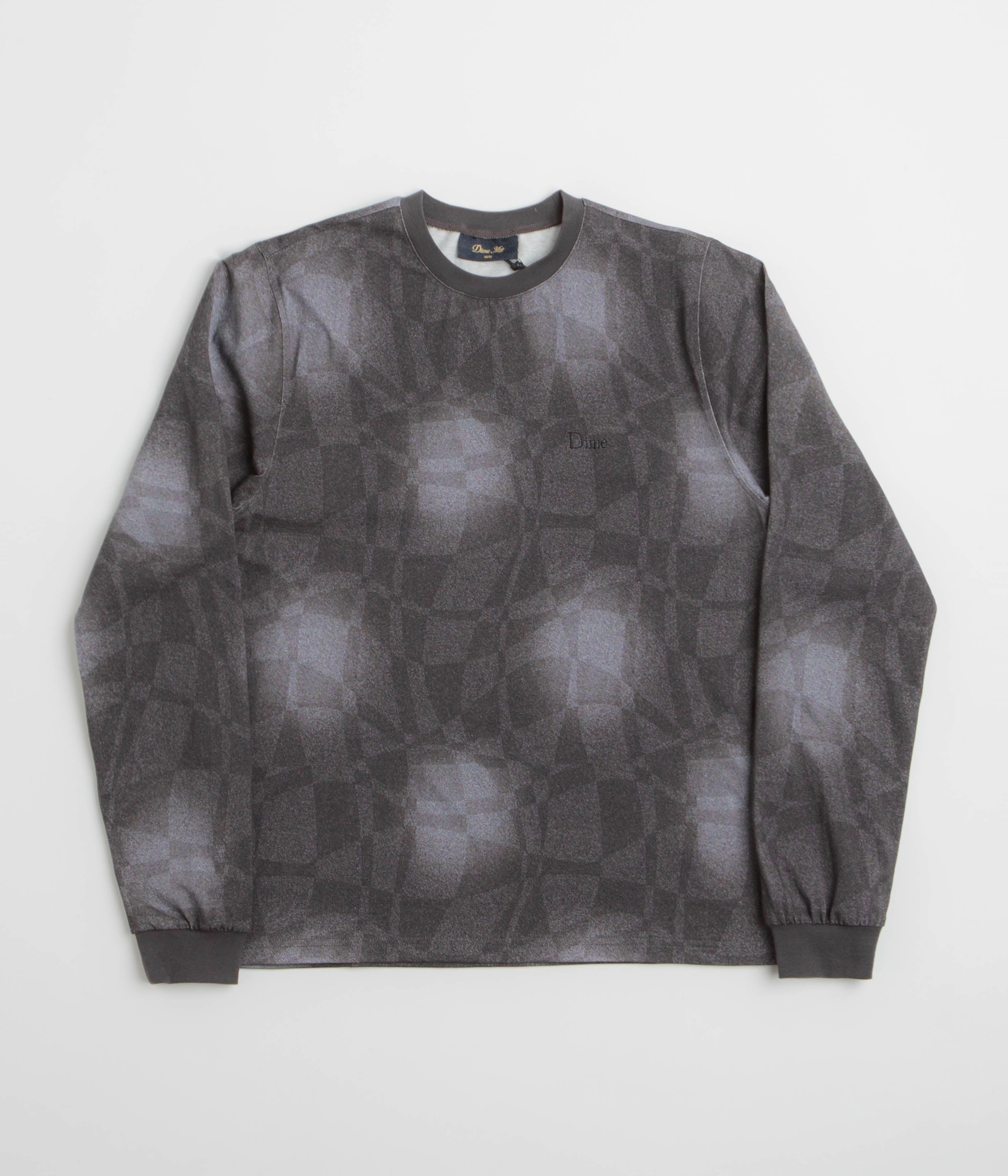 Dime Abstract Long Sleeve T-Shirt - Static Black Essential Casual