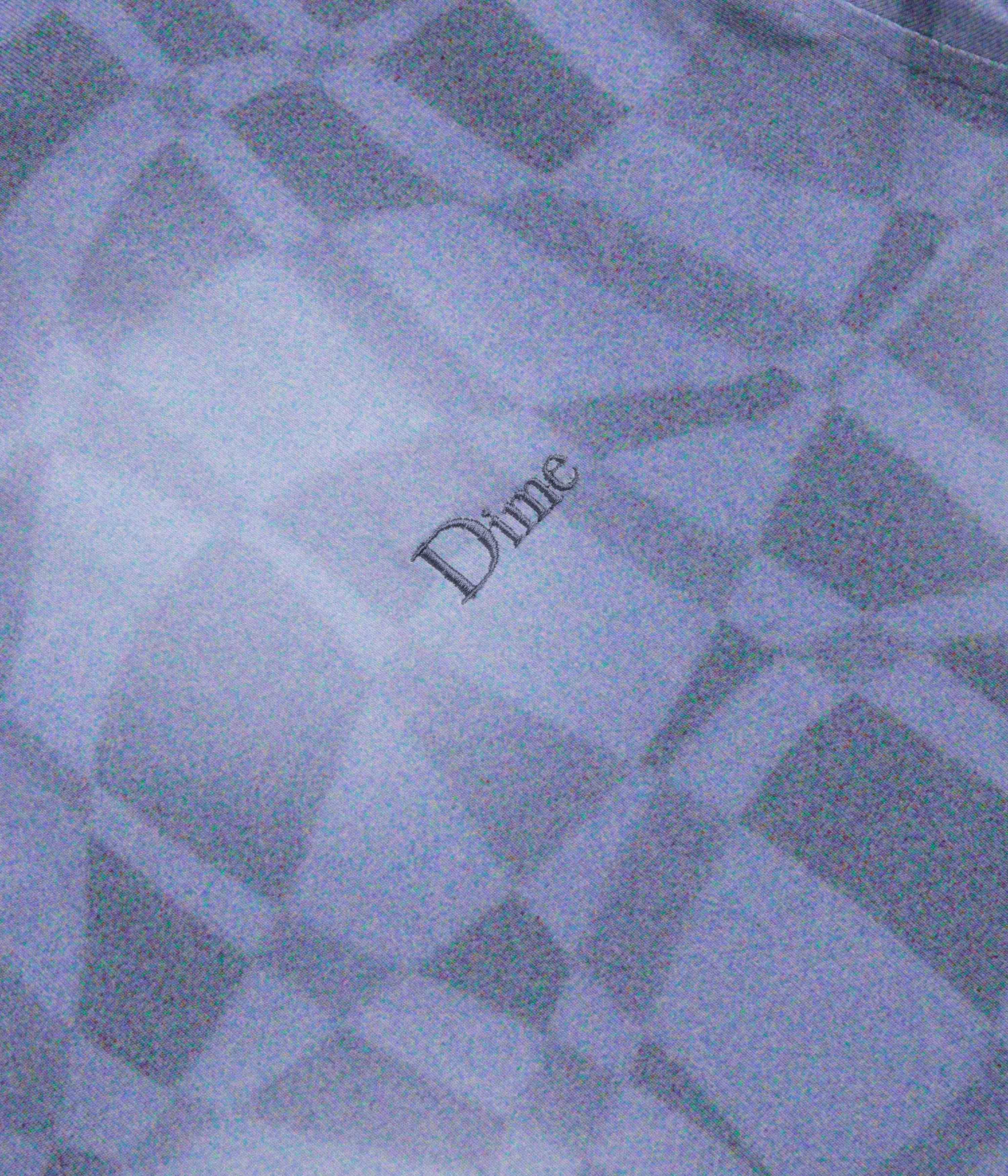 Fashionable Look Layered Collar Structure Dime Abstract Long Sleeve T-Shirt - Static Blue