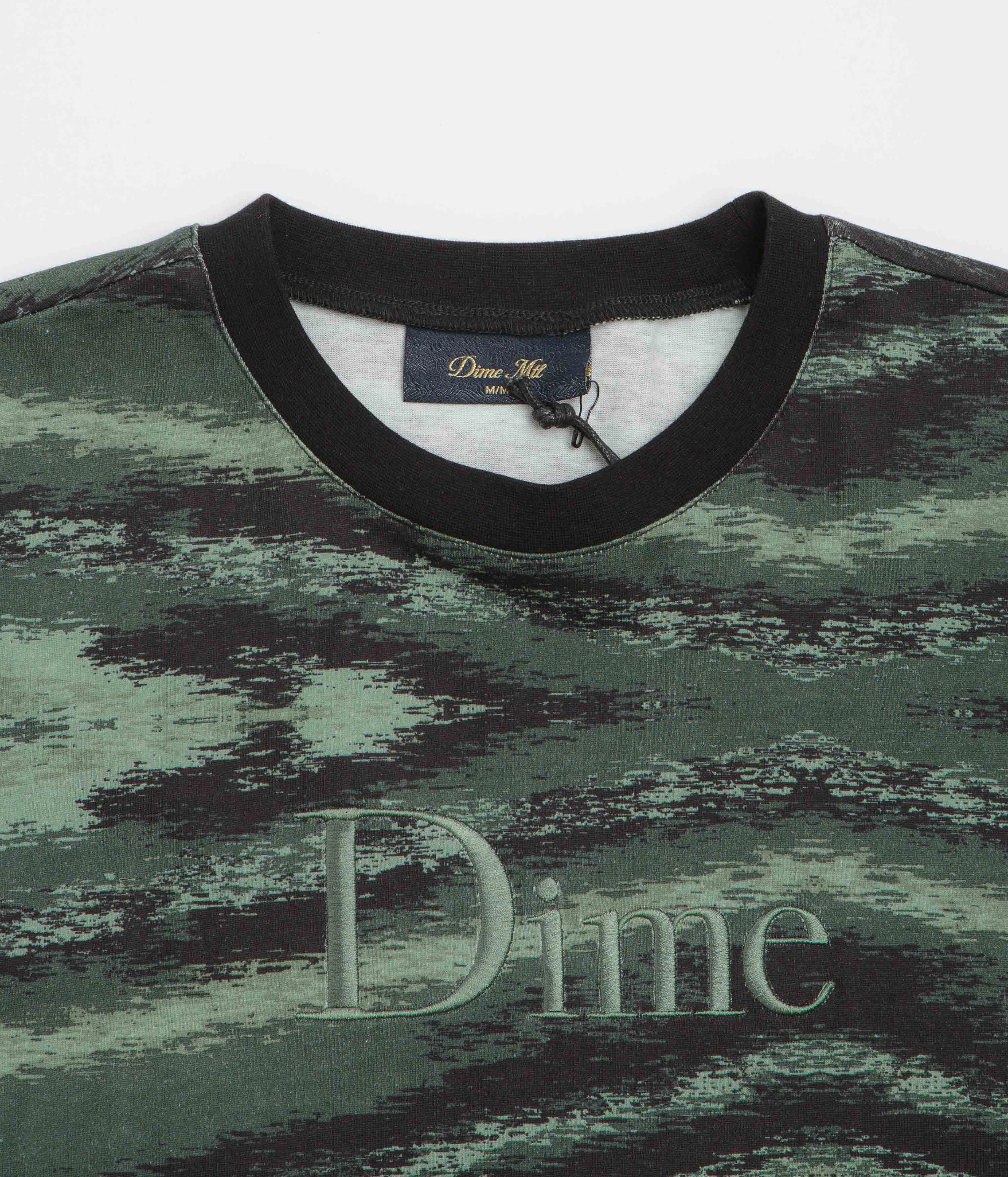 Neutral Toned Stitching Snag Free Surface Dime Brushstroke Shirt - Hunter Green
