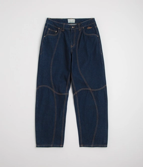 Dime Classic Baggy Denim Pants - Indigo Paneled RegularFit Hip Friendly Pockets