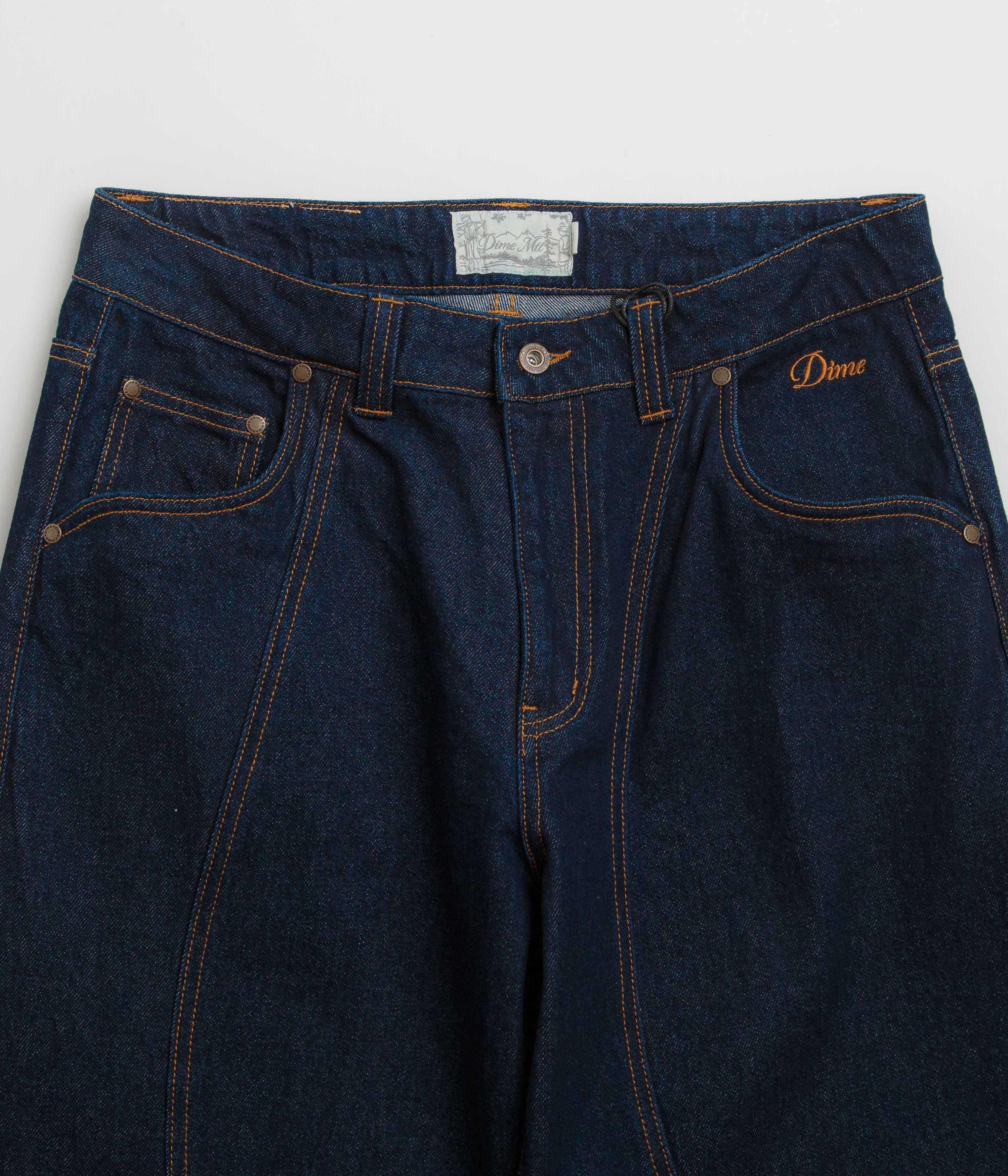Dime Classic Baggy Denim Pants - Indigo Paneled Non Binding Waist