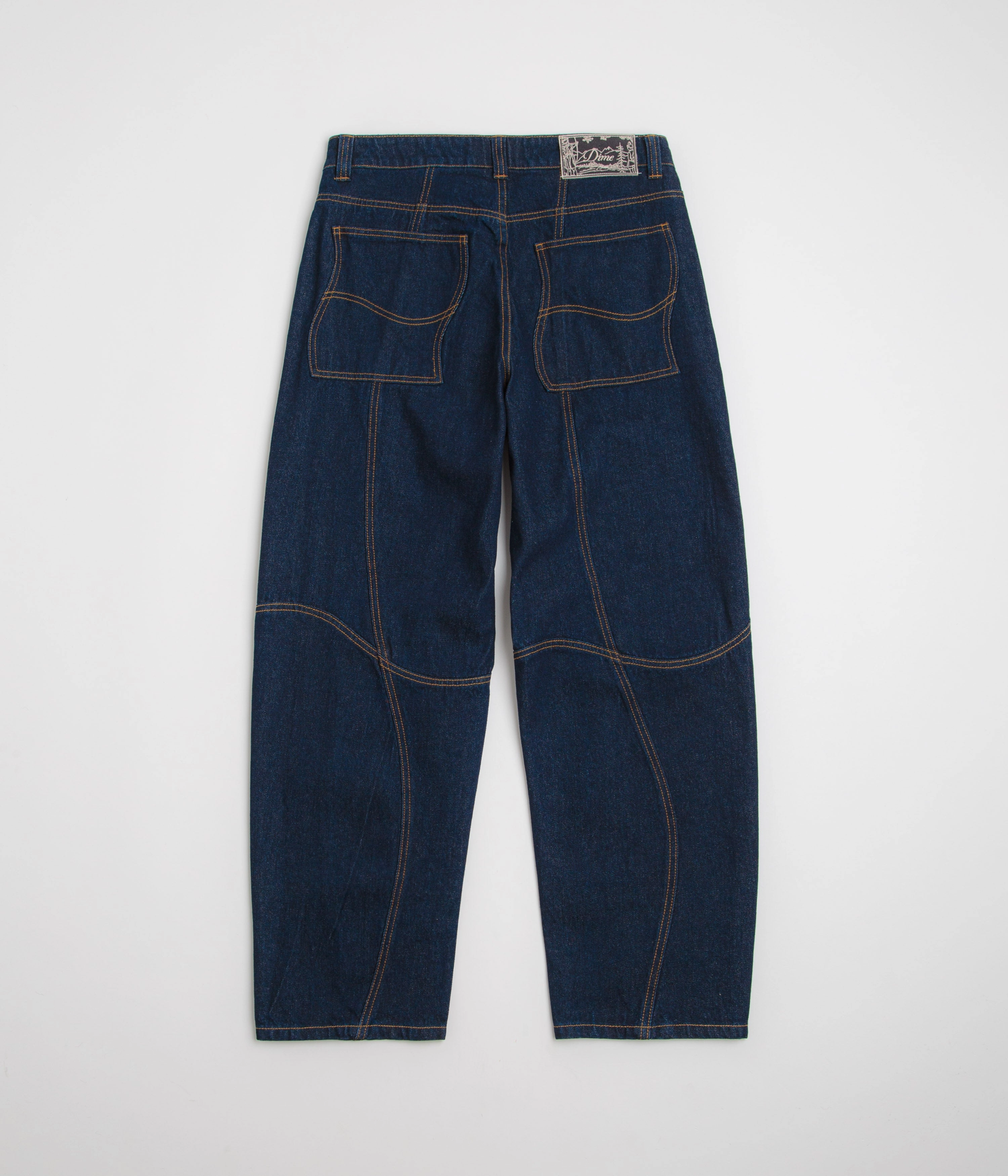 Dime Classic Baggy Denim Pants - Indigo Paneled Reflective Trim Options