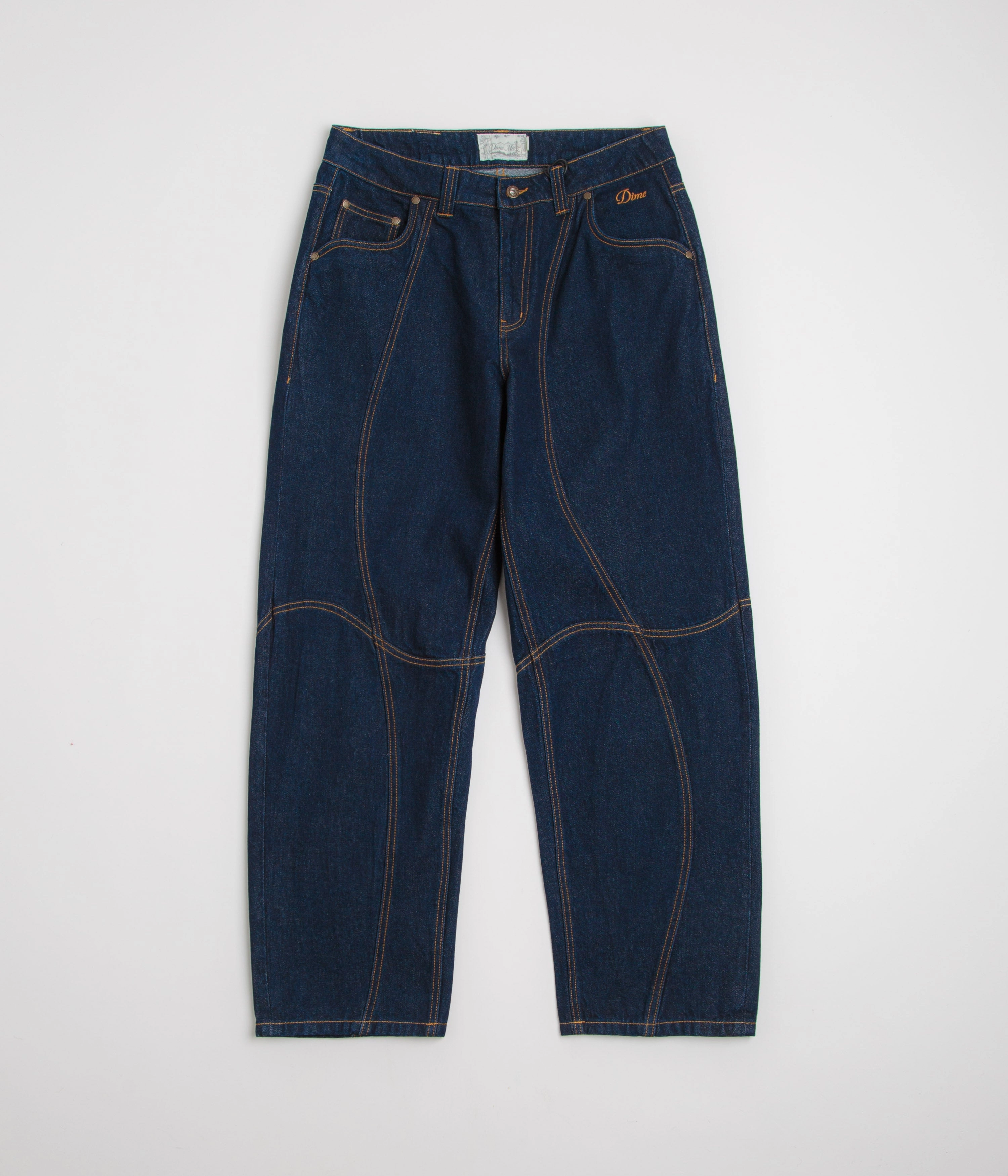 Dime Classic Baggy Denim Pants - Indigo Paneled RegularFit Hip Friendly Pockets