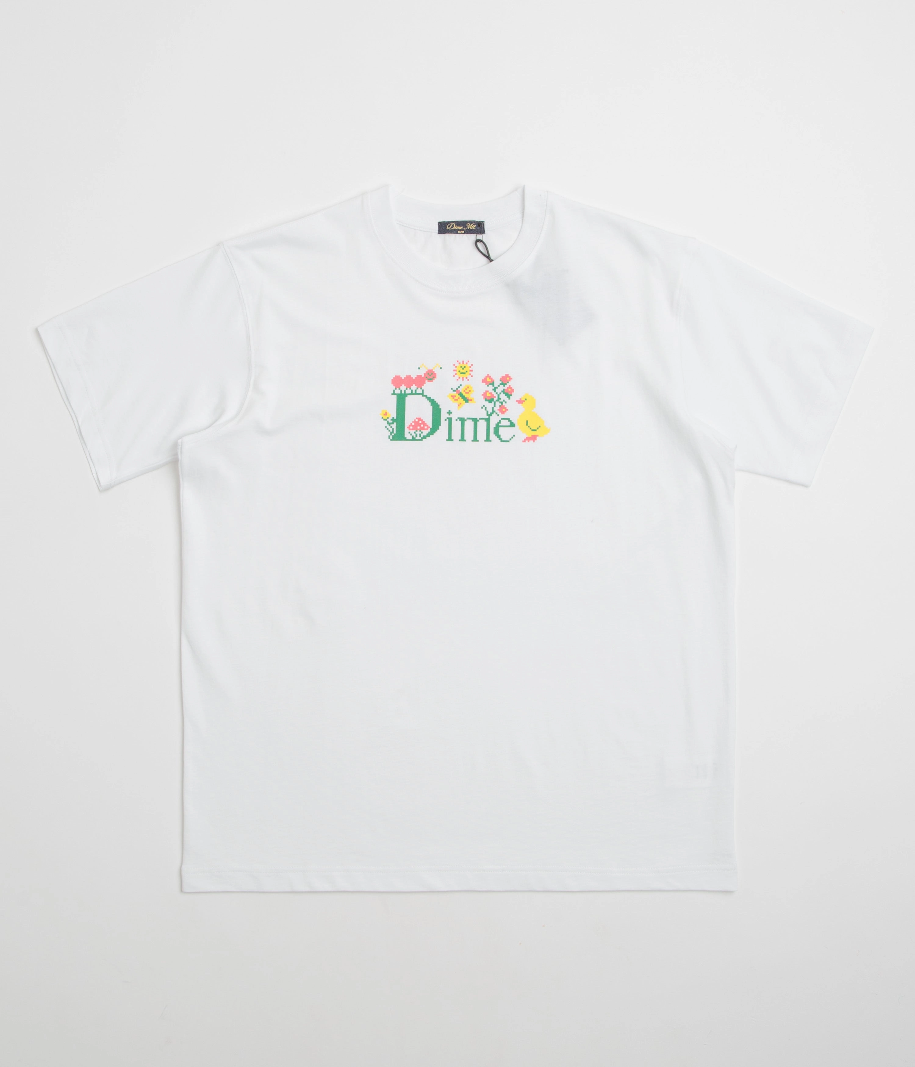 Dime Classic Cross Stitch T-Shirt - White Soft Touch Fabric DoubleLayeredCollar