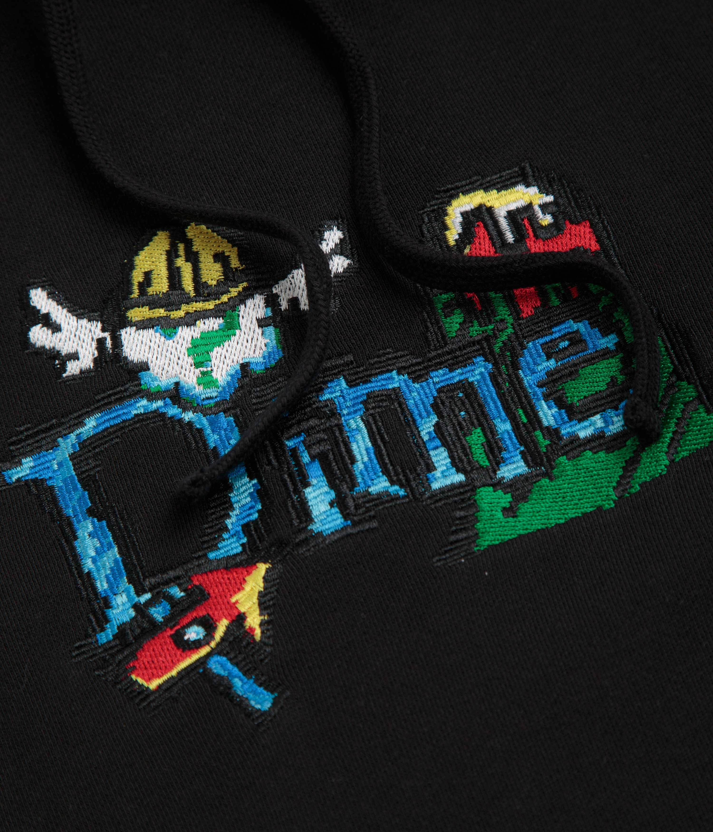 Multi Panel Construction Fleece Lined Interior Dime Classic Fuzzy Hoodie - Black