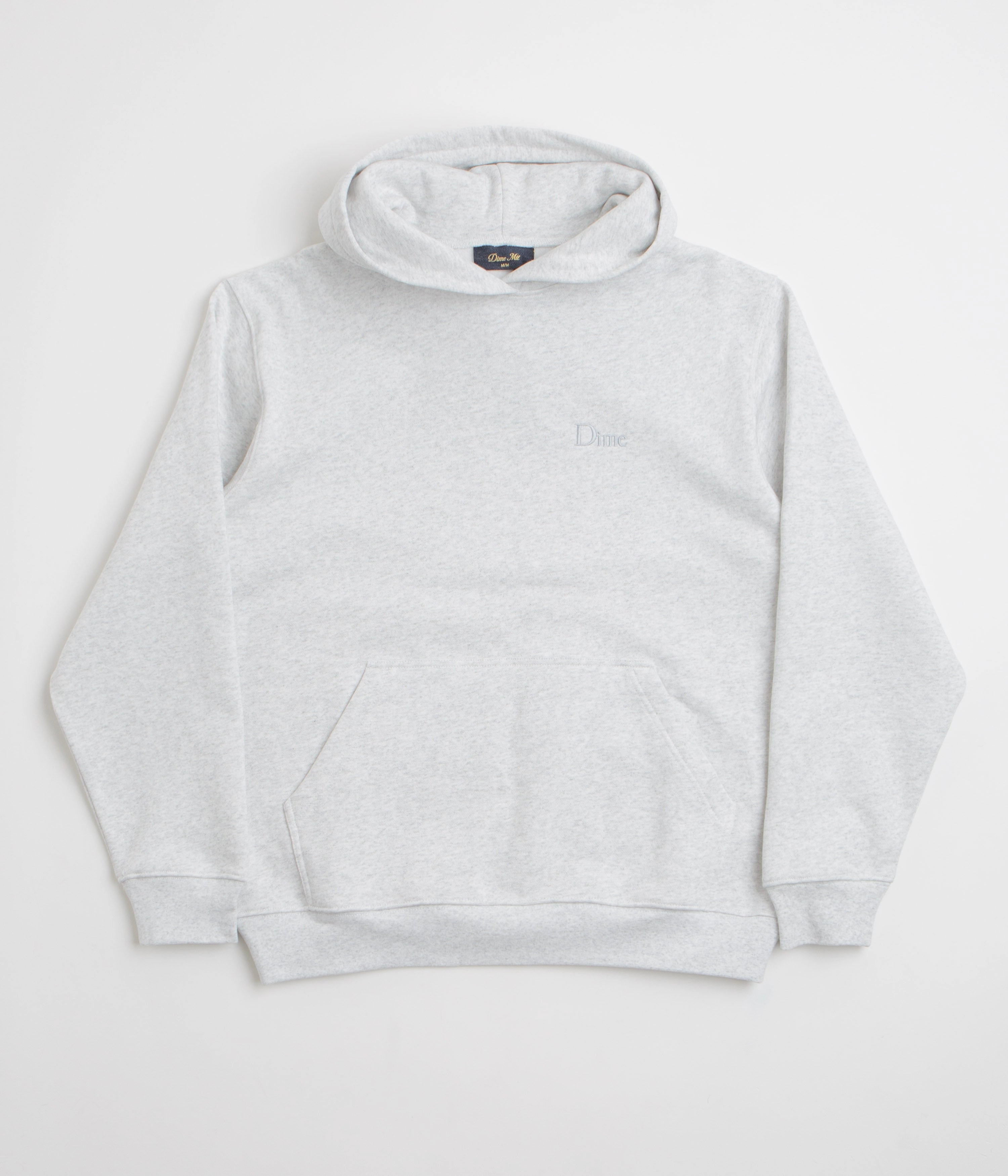 Minimal Comfort Double Needle Stitching Dime Classic Small Logo Hoodie - Ash