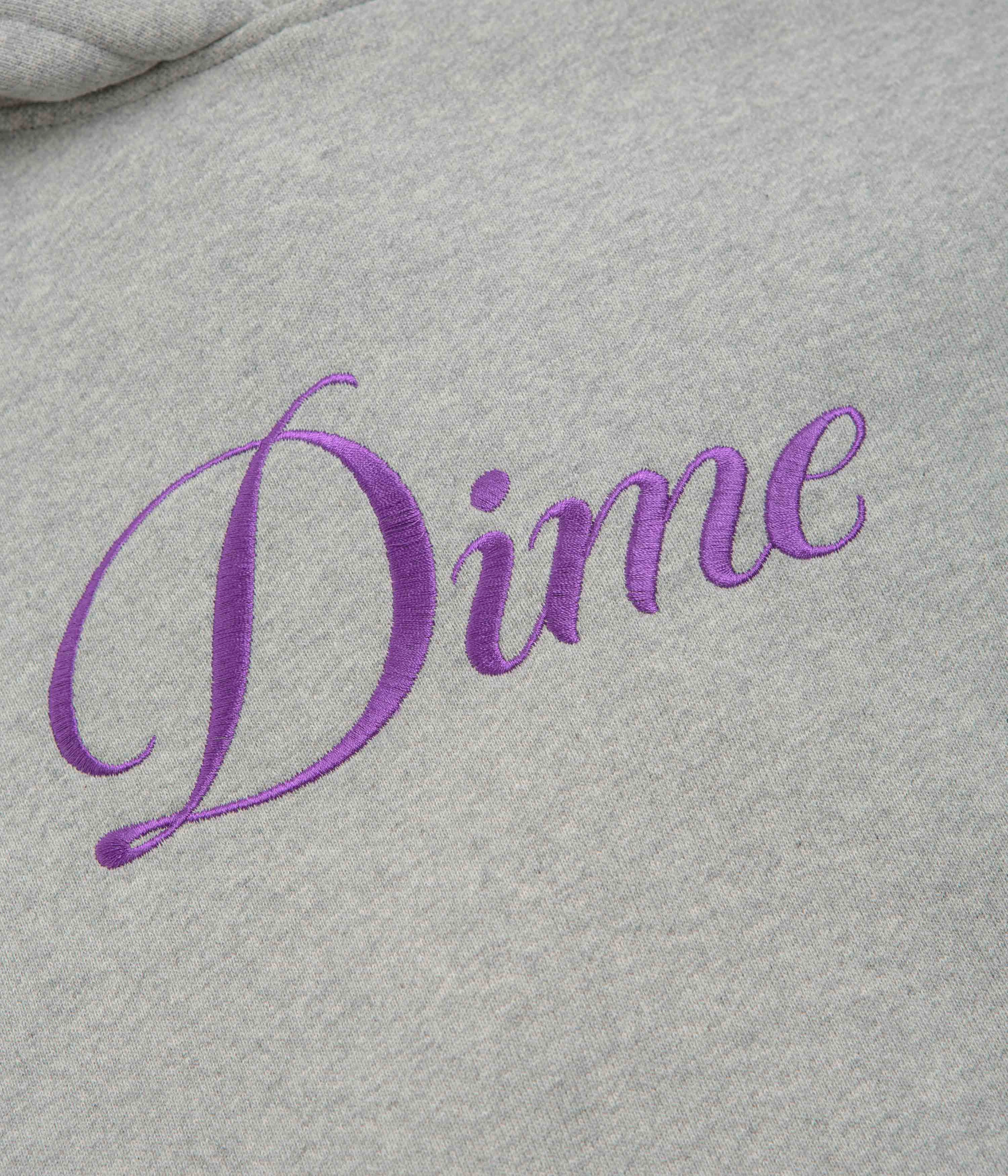 Dime Cursive Hoodie - Heather Grey - Pink Fresh Vibe