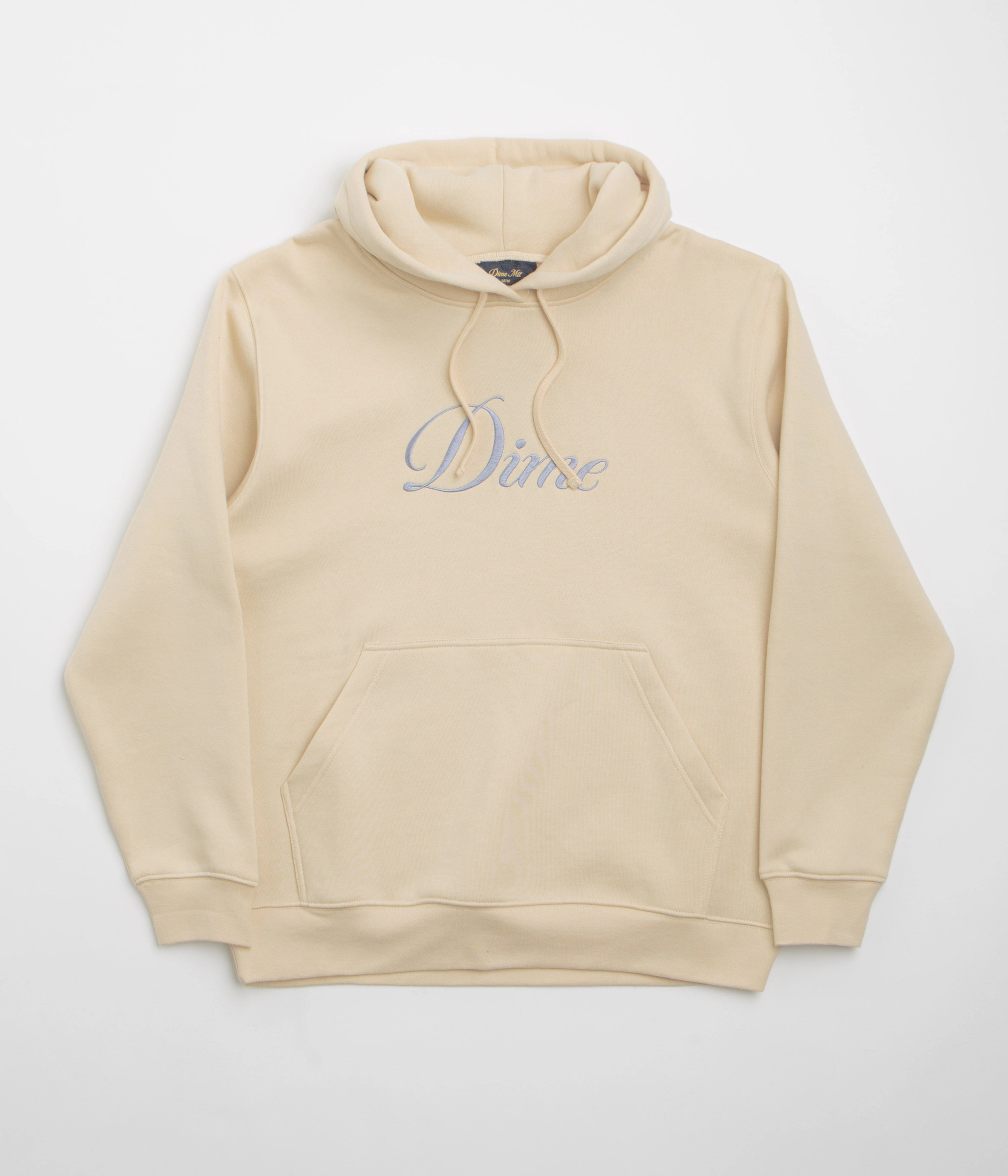 Dime Cursive Logo Hoodie - Fog Cool Weather Wear Otter like