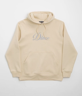 Dime Cursive Logo Hoodie - Fog Cool Weather Wear Otter like