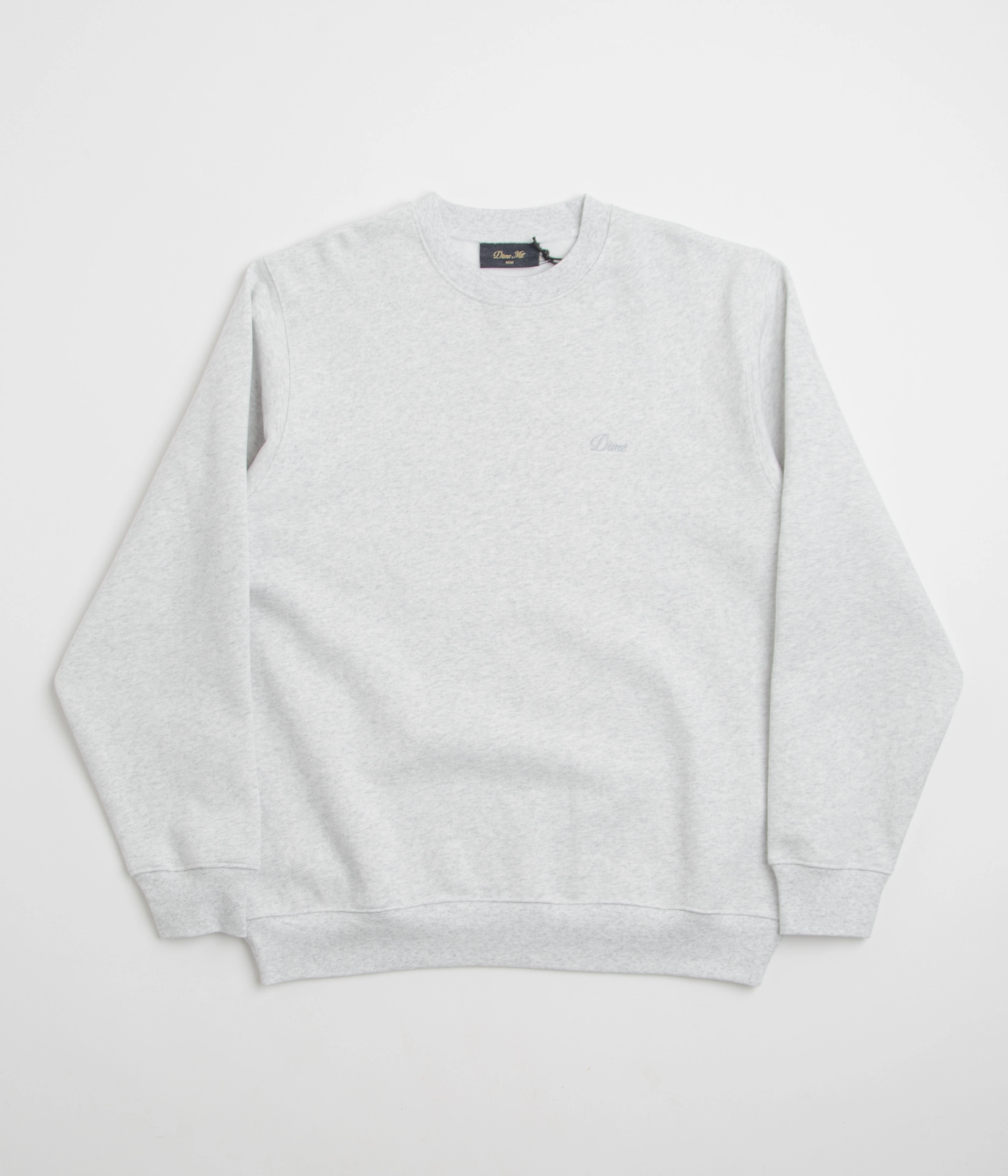 Timeless Chic Dime Cursive Small Logo Crewneck Sweatshirt - Ash