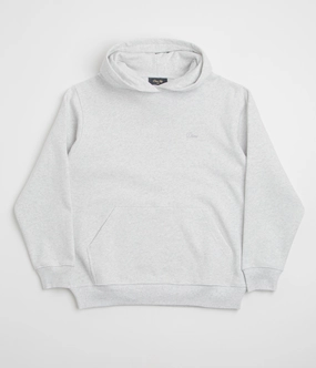 Moisture Wicking Lining Elephant like Dime Cursive Small Logo Hoodie - Ash