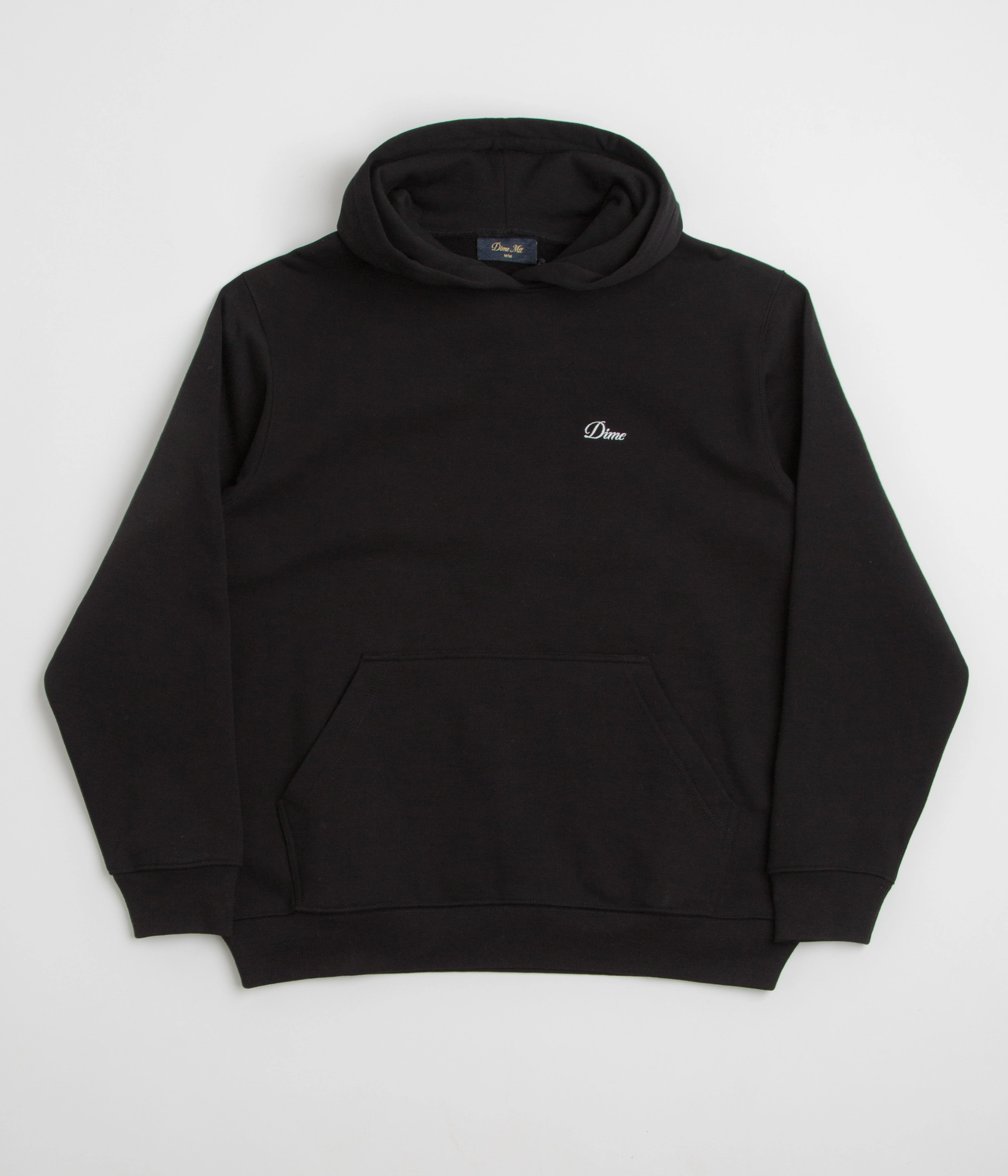 Swimming wear Daily Uniform Dime Cursive Small Logo Hoodie - Black