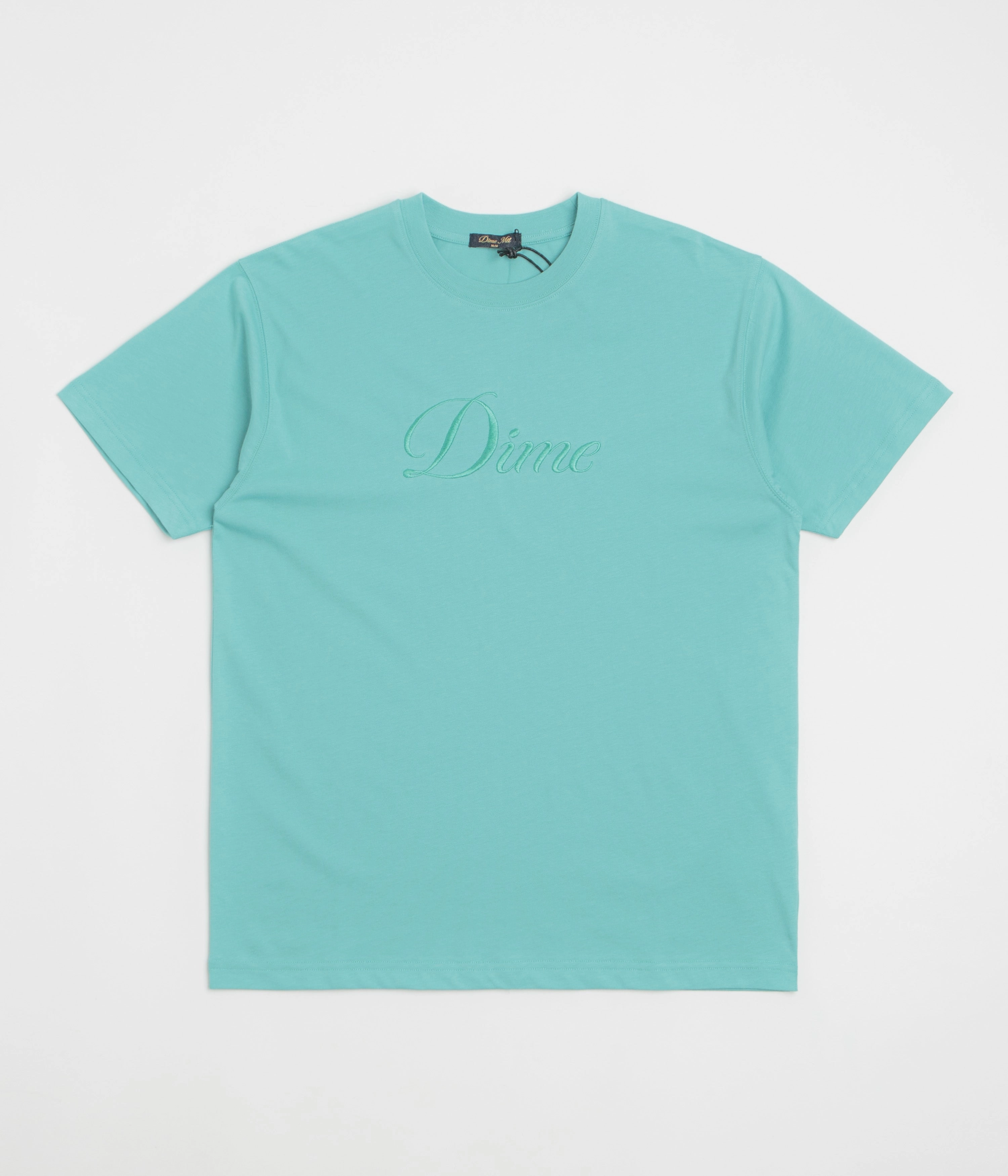 Dime Cursive T-Shirt - Vintage Teal Weekend Wardrobe
