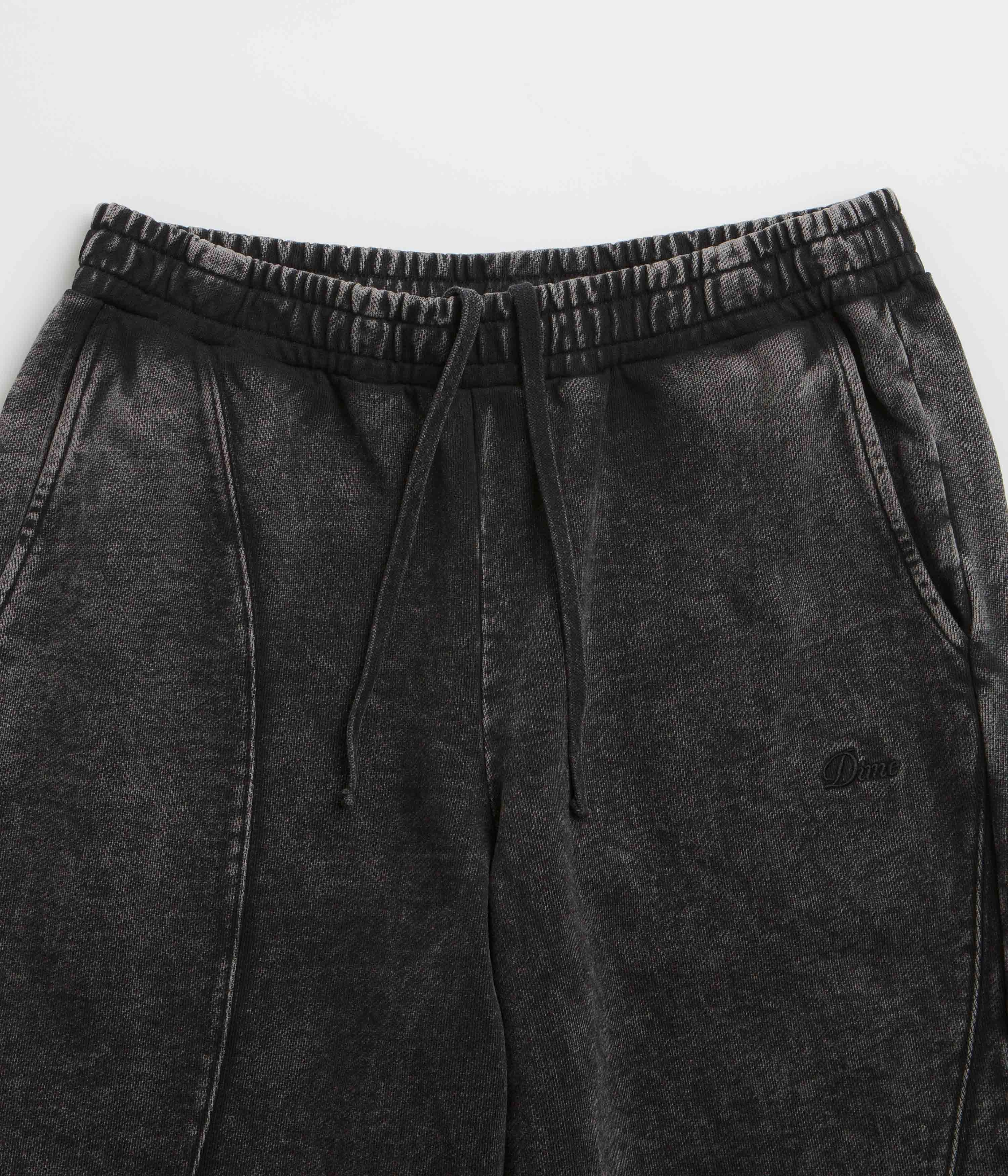 Dime Cyclone French Terry Pants - Black Snow Washed Simple Comfort Lightweight Weave
