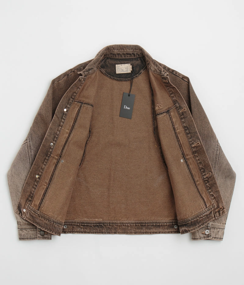 Dime Denim Jacket - Dipped Sandblasted Brown Elastic