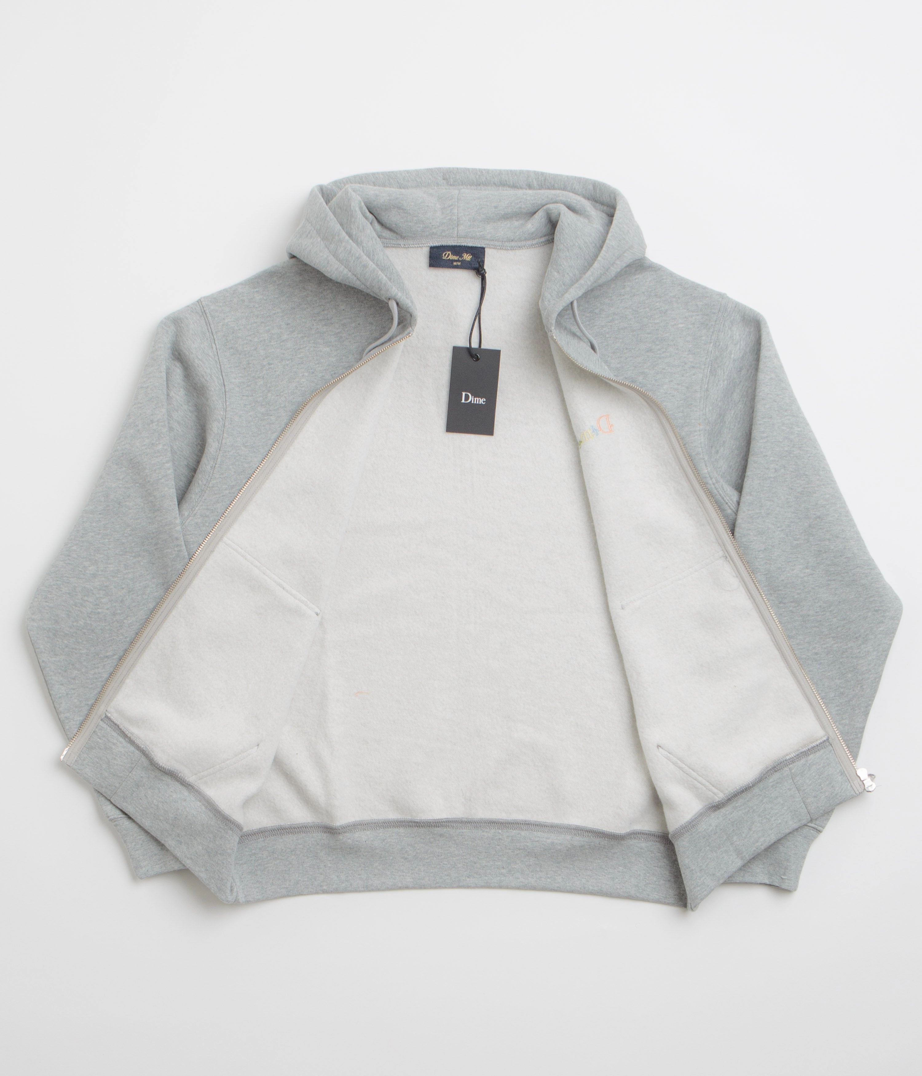 Safari Style Corduroy feel Dime Friends Full Zip Hoodie - Heather Grey