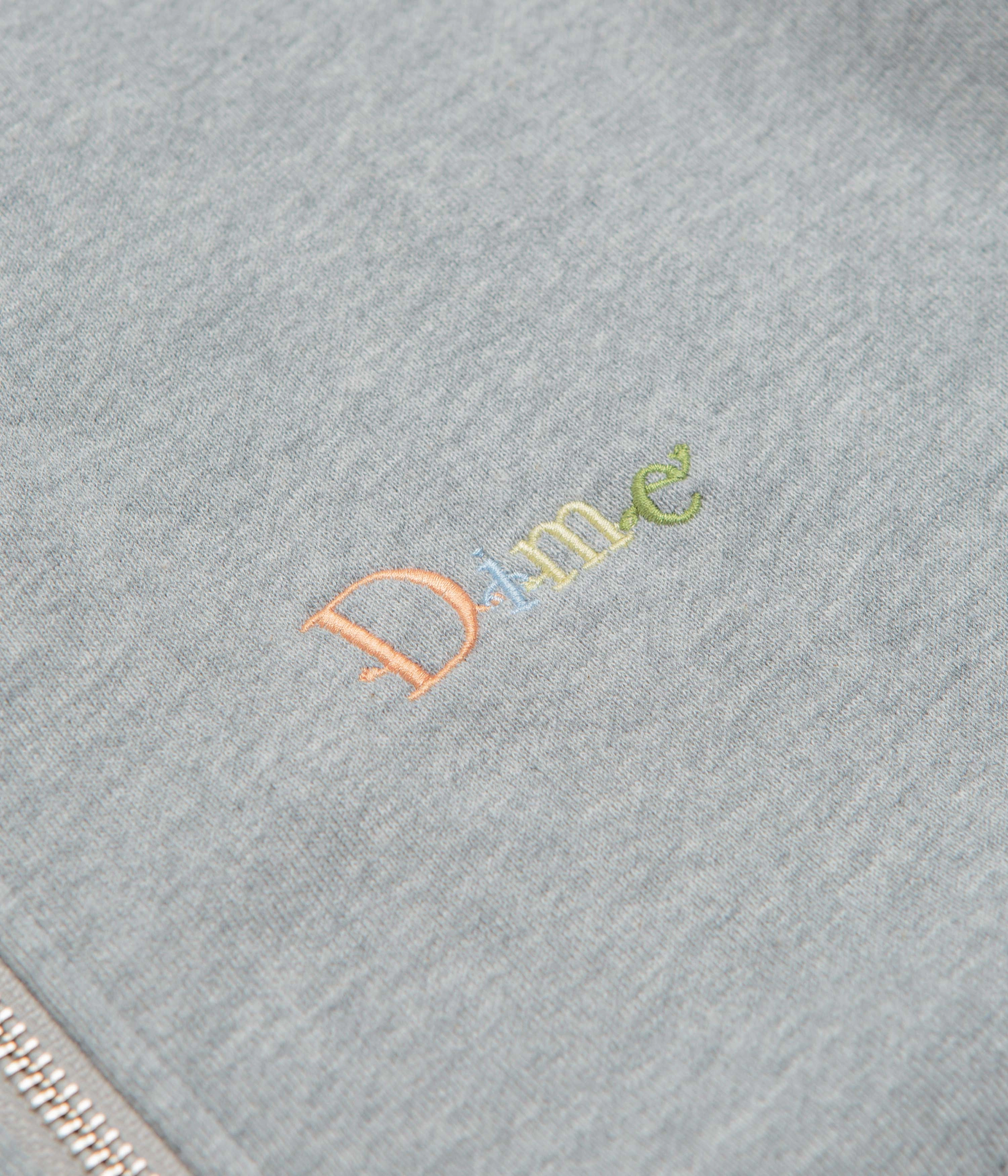 Dime Friends Full Zip Hoodie - Heather Grey Coffee Shop Vibes