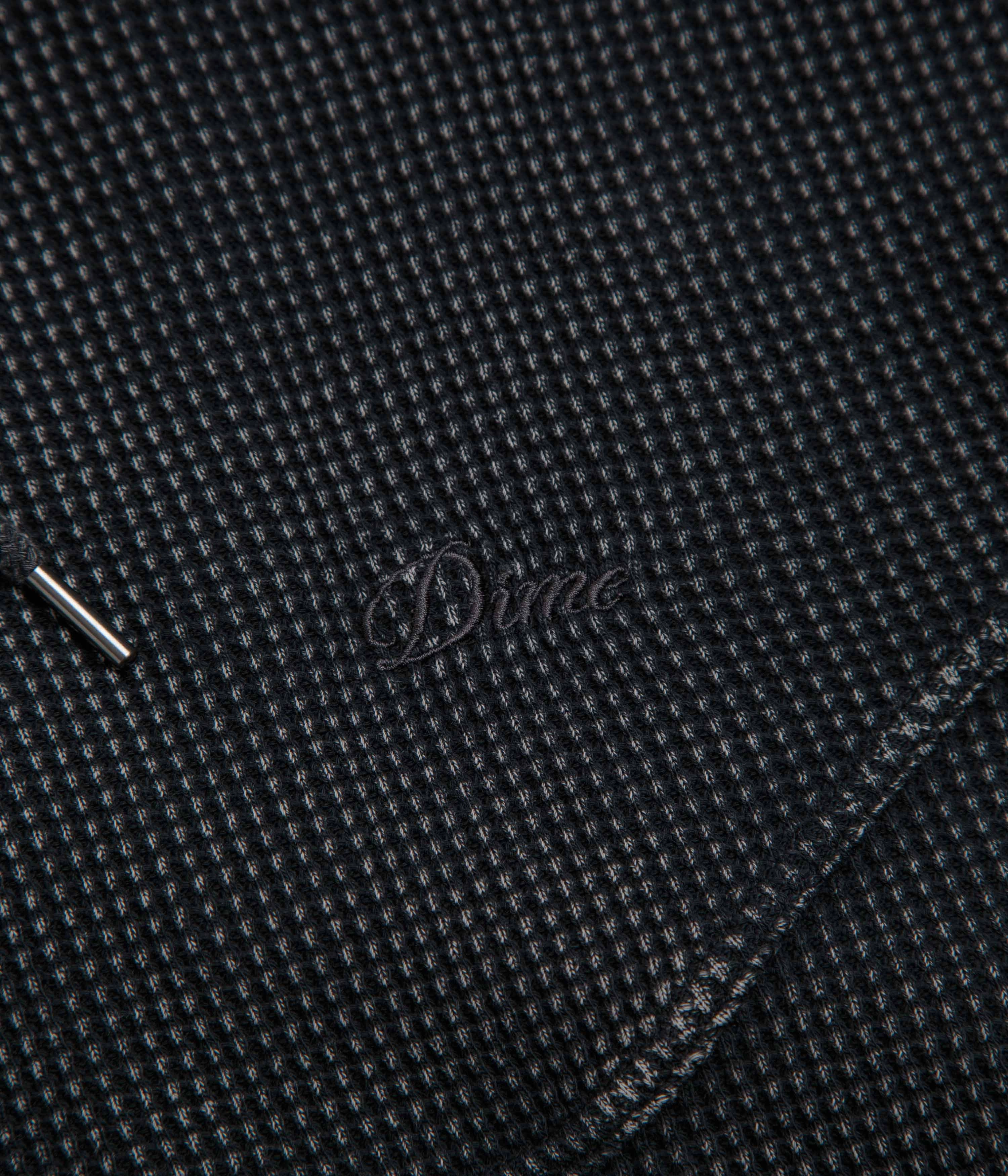 Dime Premium Waffle Full Zip Hoodie - Faded Black Water Repellent