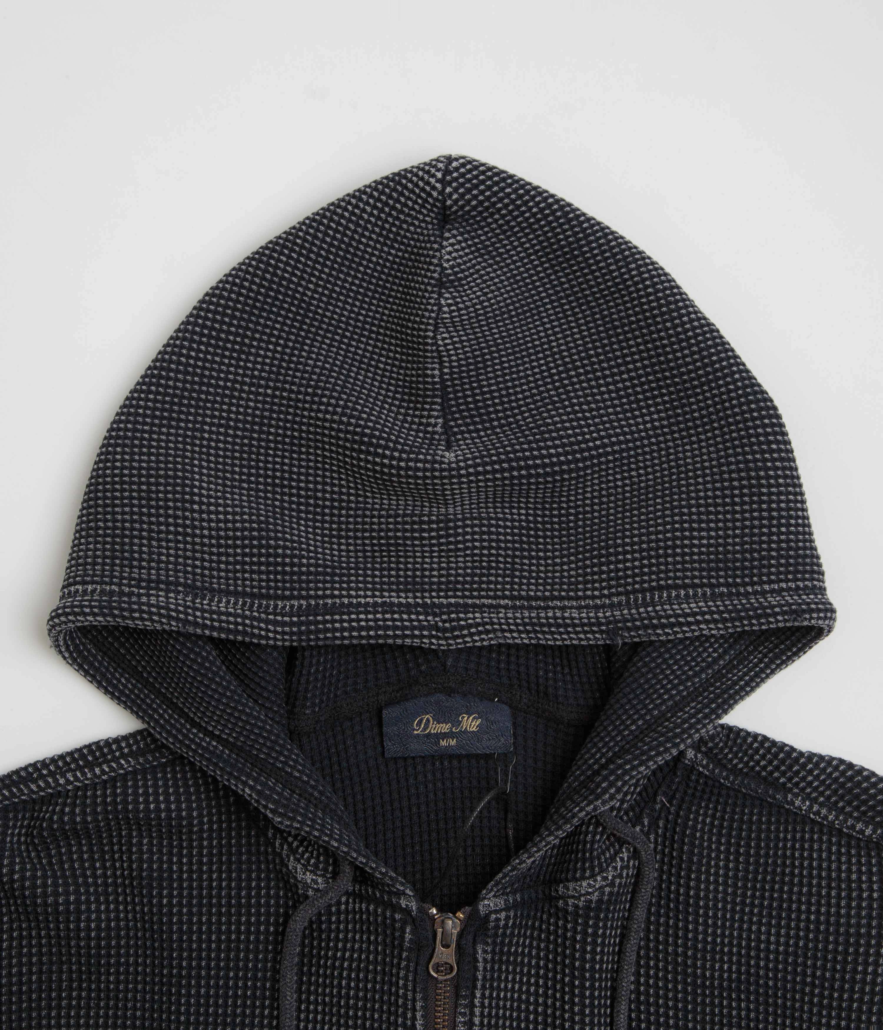 Breathability Caribbean style Dime Premium Waffle Full Zip Hoodie - Faded Black