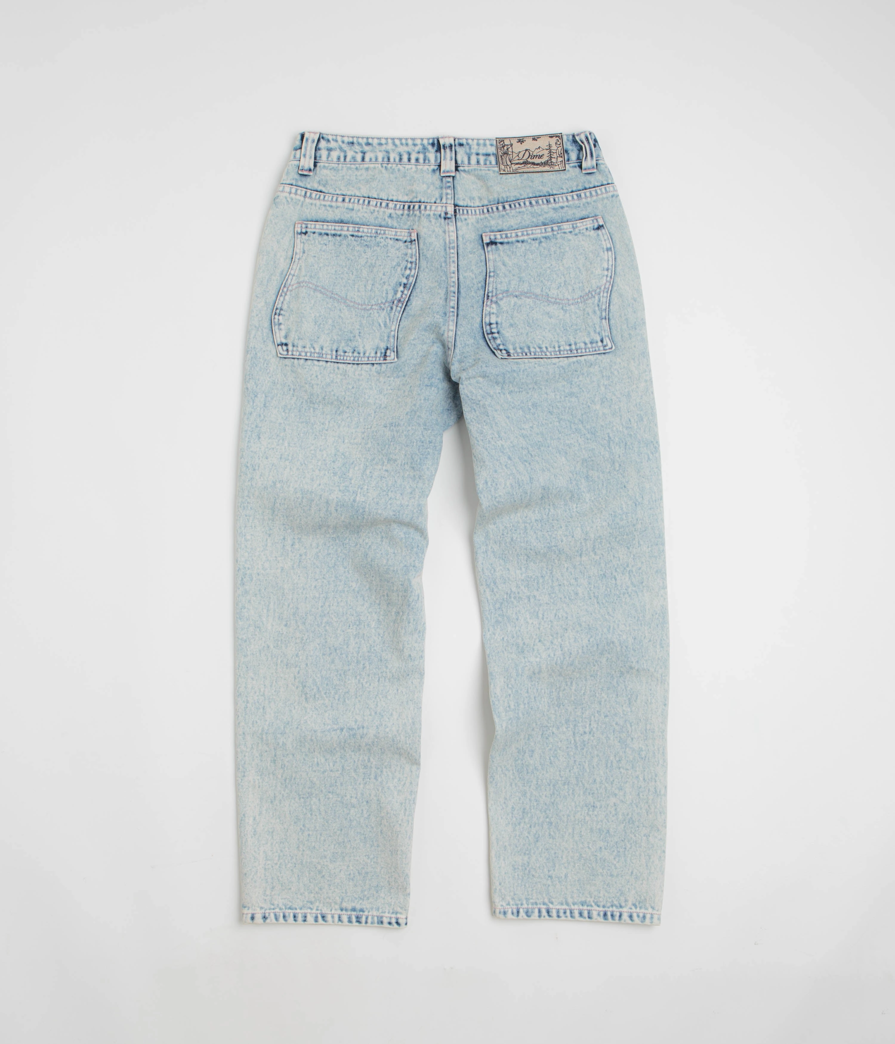 Eco Friendly Dye Process Dime Relaxed Denim Pants - Light Snow Washed