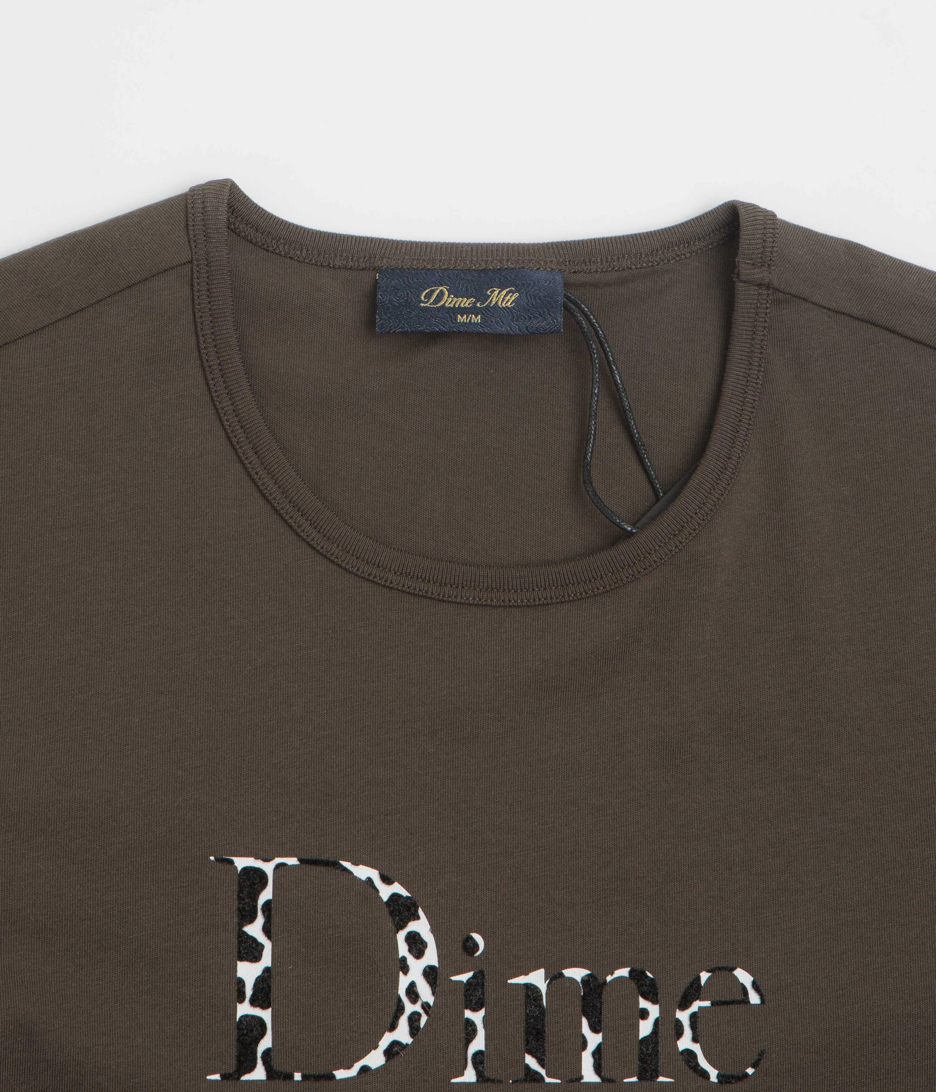 Non Shrink Material Dime Womens Classic Dalmatians T-Shirt - Vintage Black