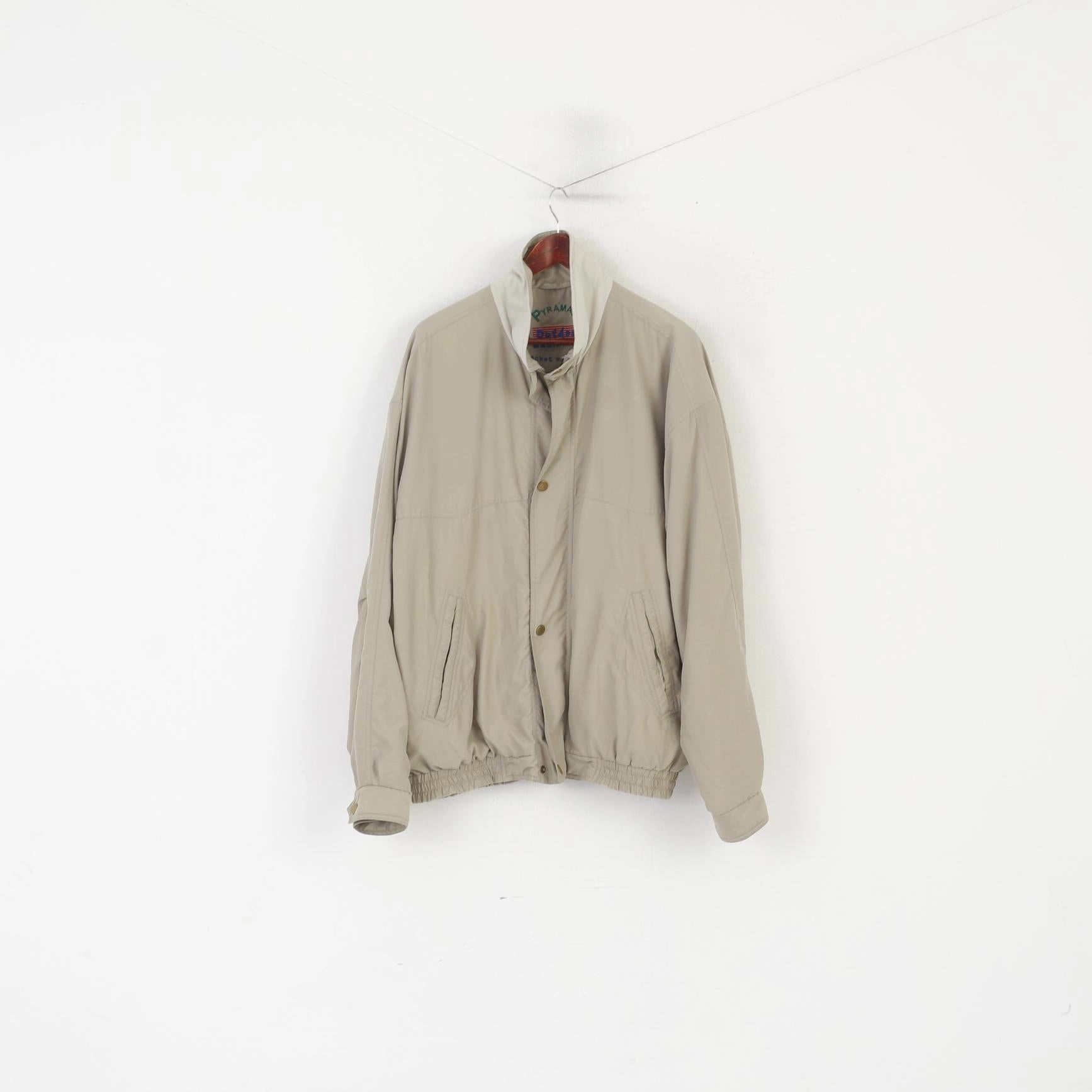 Pyramax Men 56 XL Bomber Jacket Caffe Vintage Outdoor Full Zipper Lightweight Top Empathy