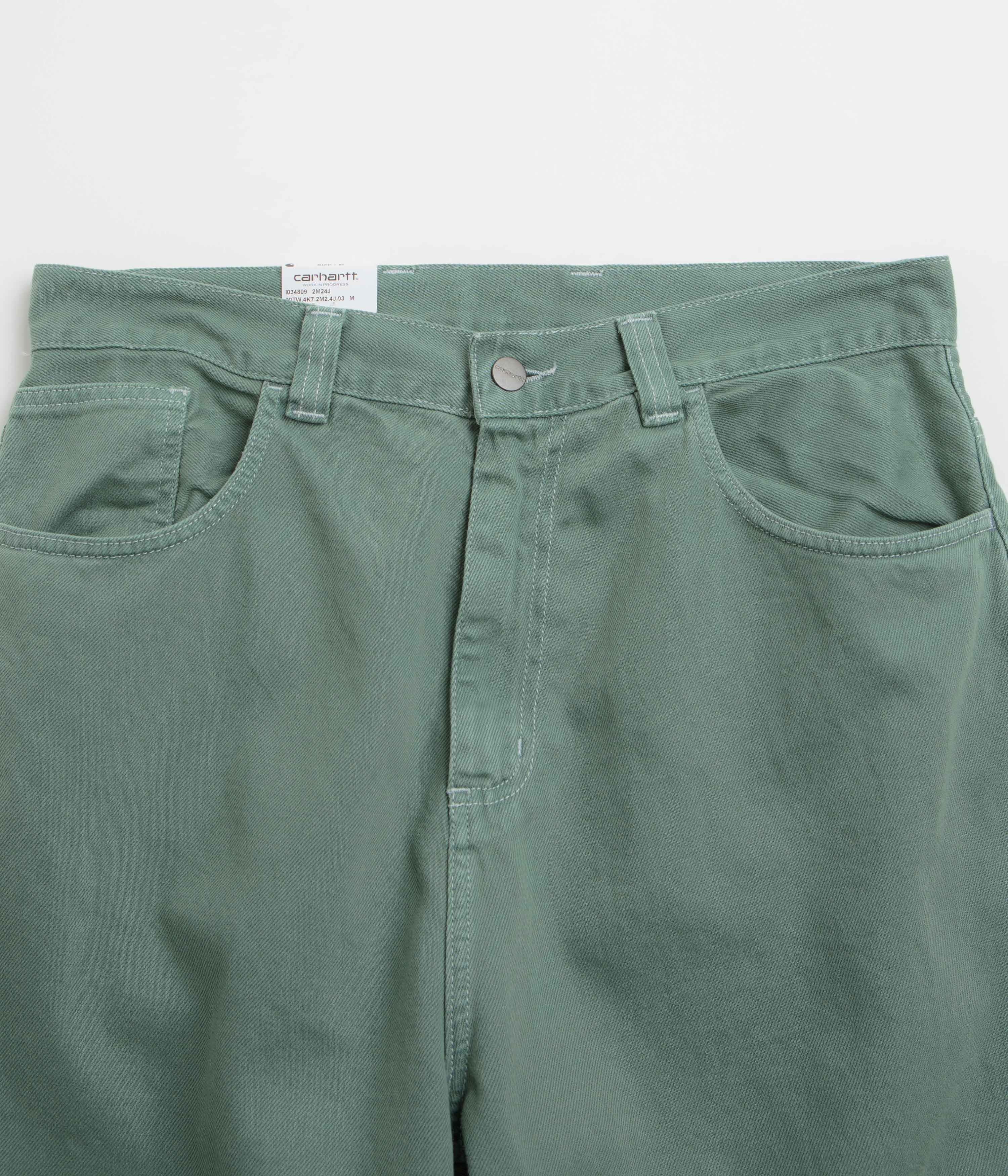 Earthy Streetwear Fan Nature Lover Stone Wash Finish Carhartt Brandon Denim Pants - Silver Pine