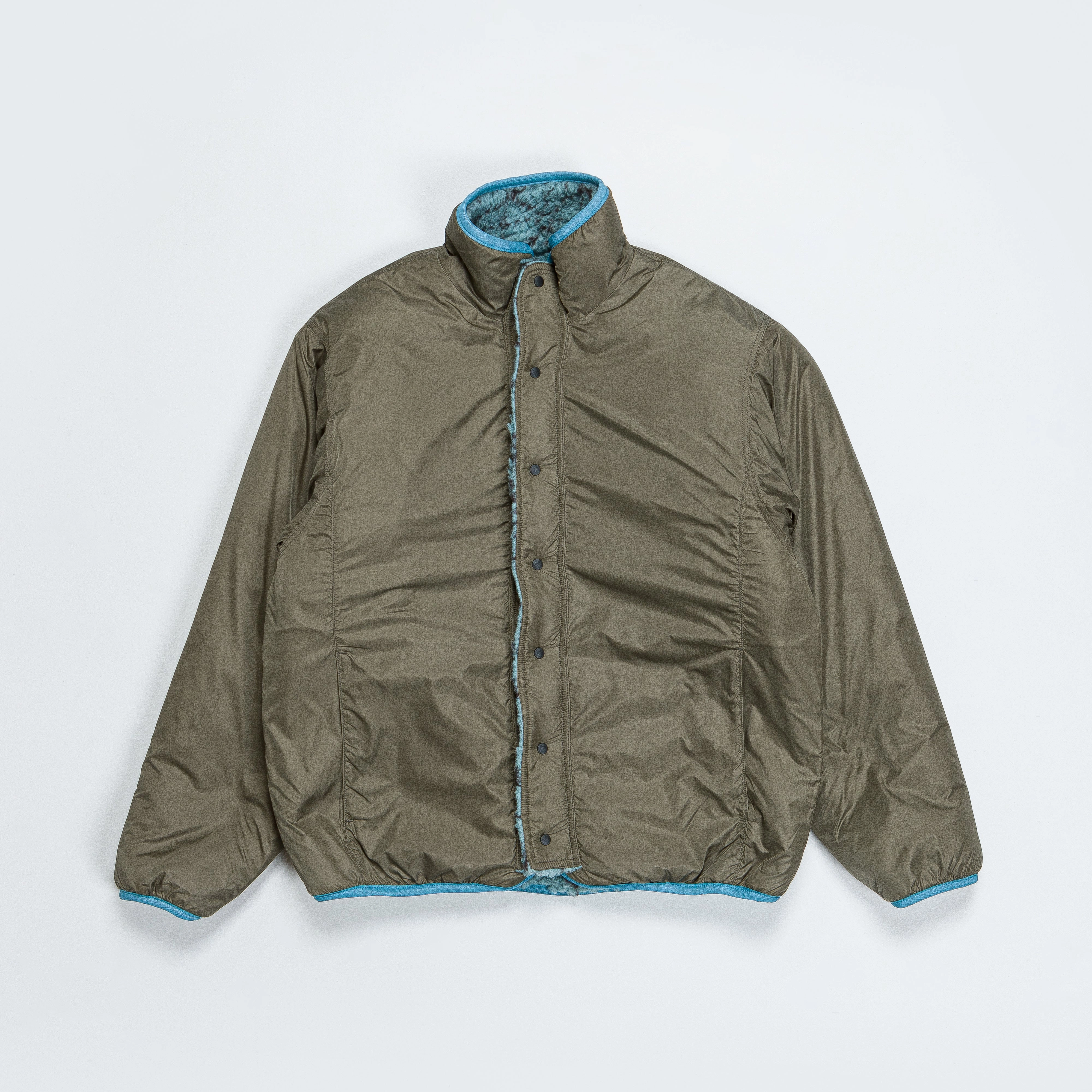 DO-GI SASHIKO BOA Fleece Reversible Blouson Blue Stowable Hood Classic Casual Look