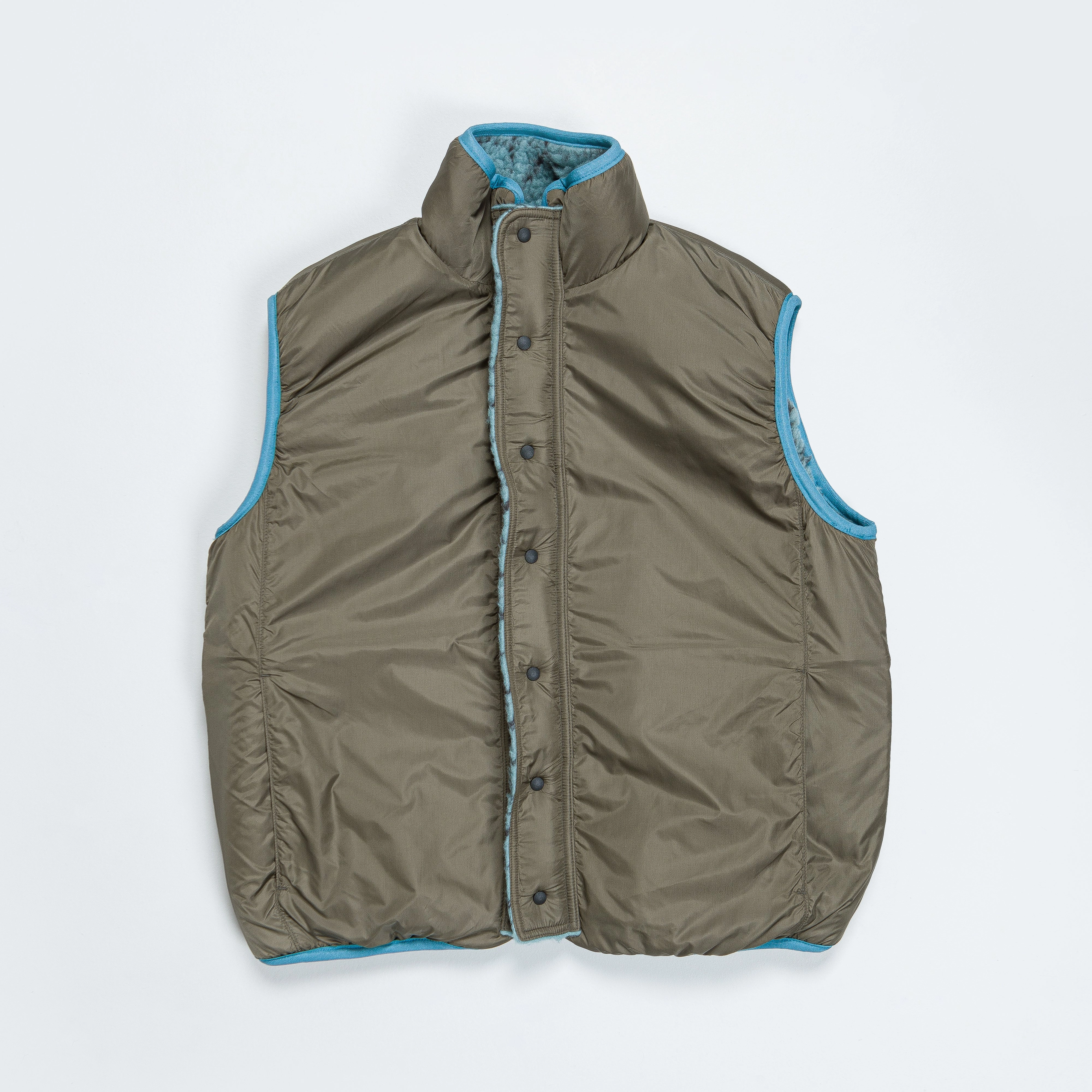 Dry Fast TapedZippers DO-GI SASHIKO Boa Fleece Reversible Vest - Blue