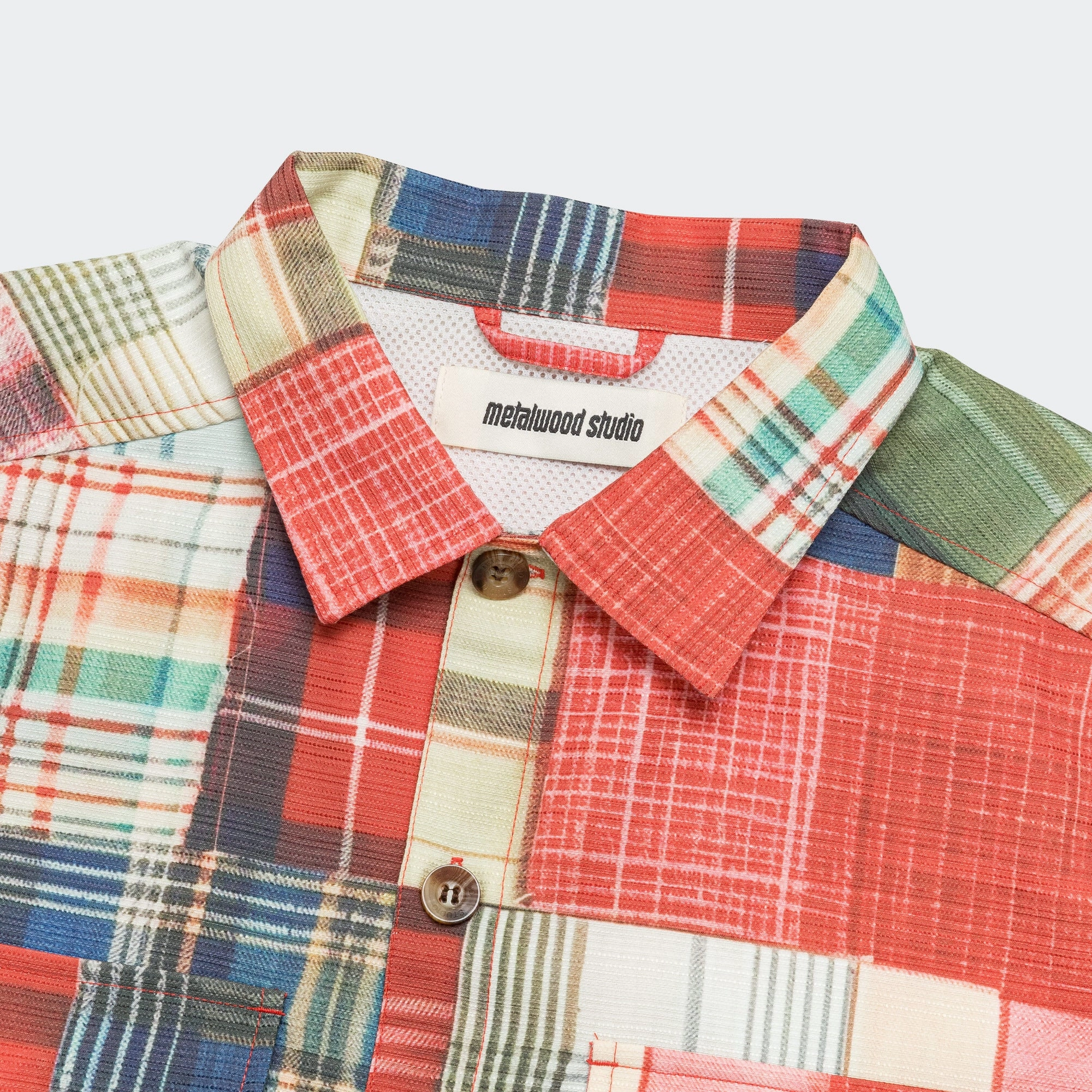 Madras Patch Explorer Shirt - Multicolour Gym Wear Soft Texture