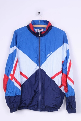 teens' Donnay Mens M Jacket Blue Training Lightweight Sportswear Festival Trilobal Nylon Waterproof Vintage