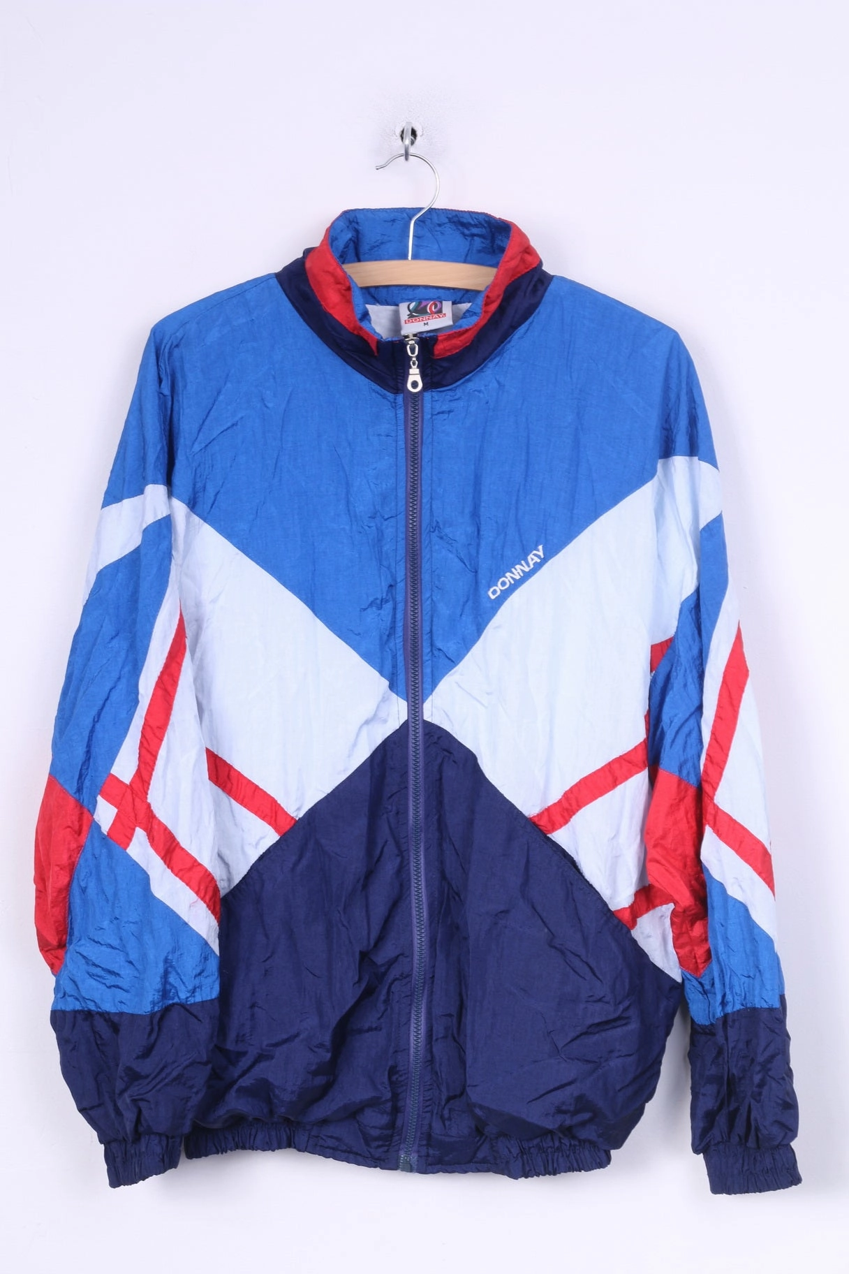 teens' Donnay Mens M Jacket Blue Training Lightweight Sportswear Festival Trilobal Nylon Waterproof Vintage