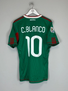 2010 MEXICO C.BLANCO #10 HOME SHIRT (M) ADIDAS Flatlock Seam Technology