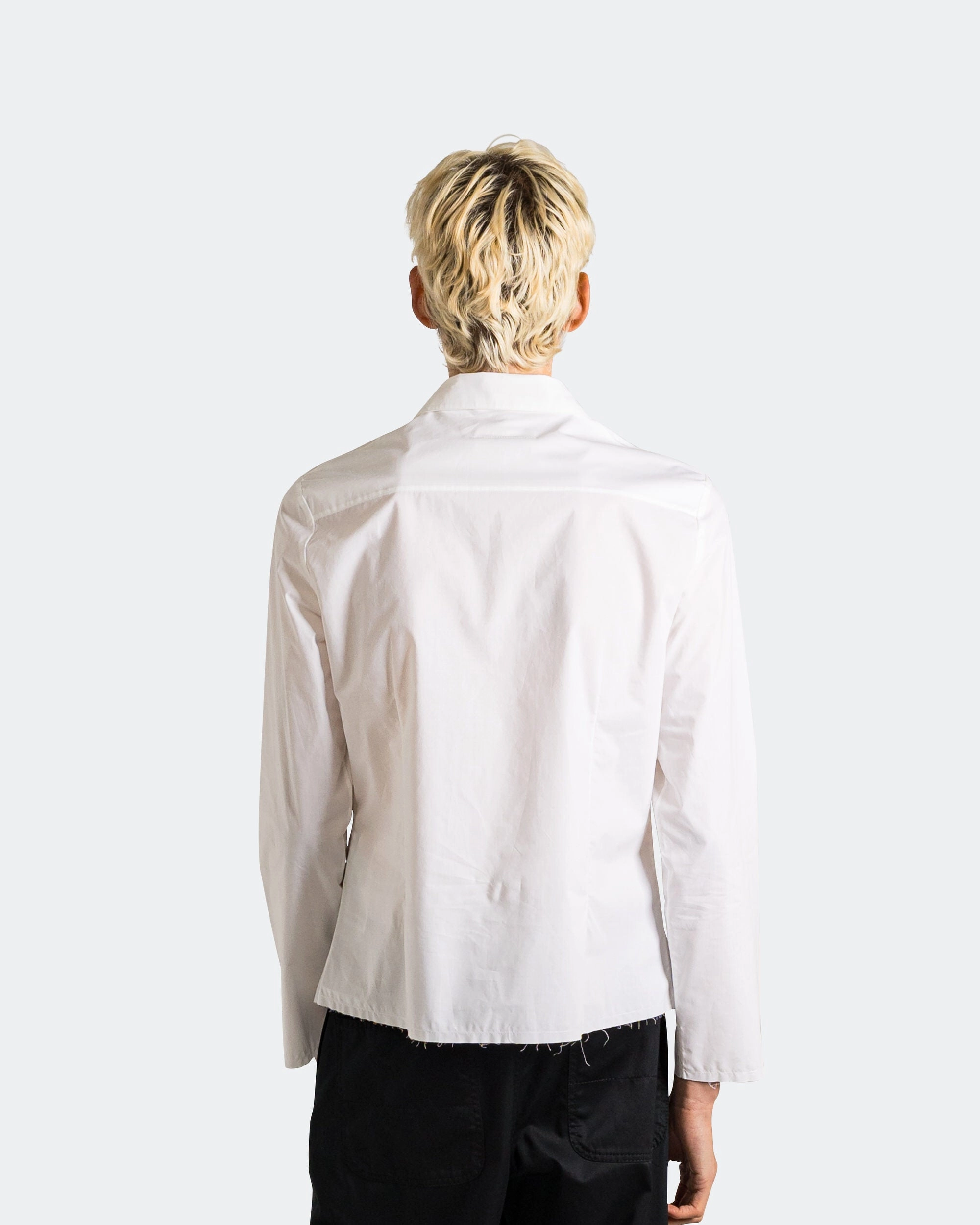 Cropped Dress Shirt - White Work From Home