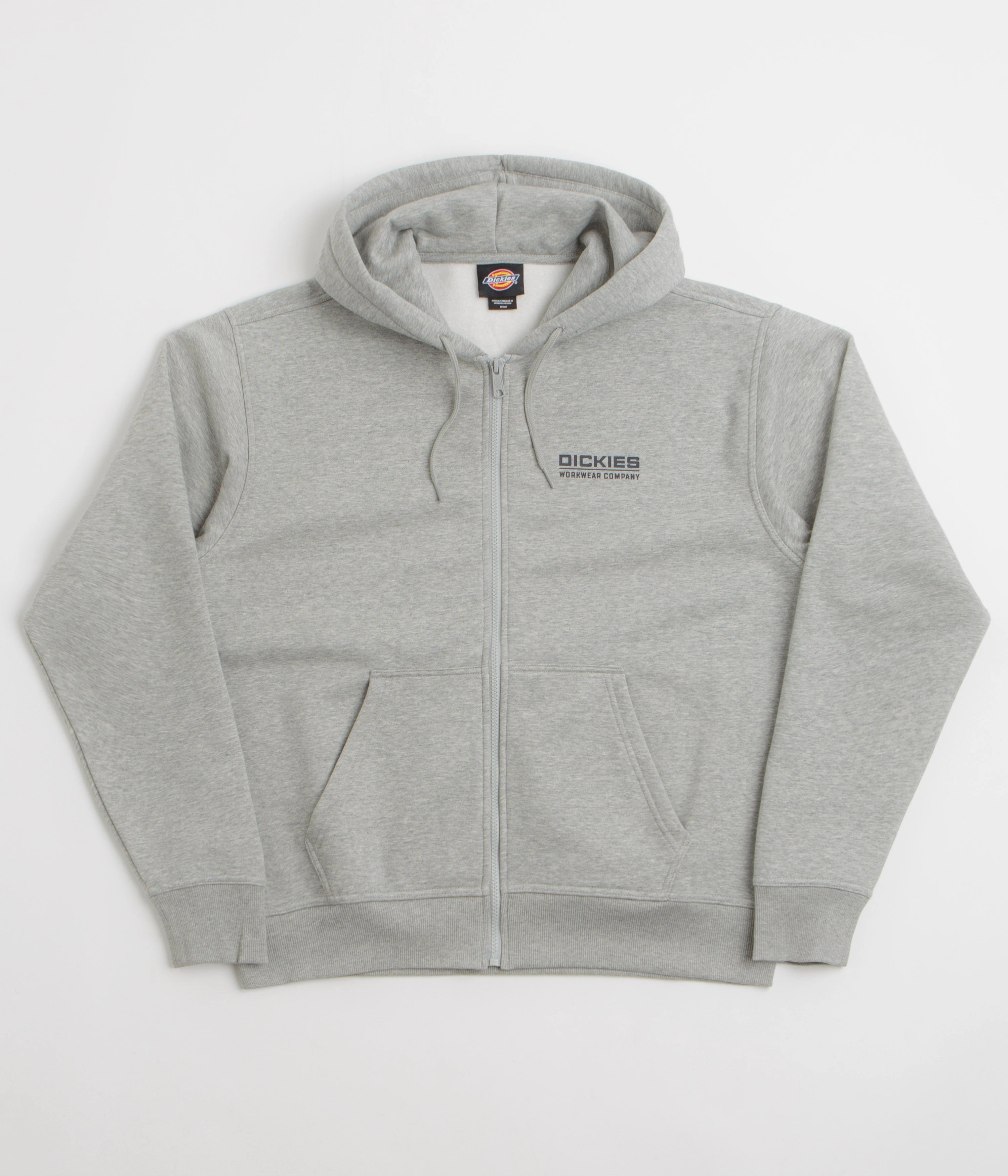 Dickies Bolivar Full Zip Hoodie - Grey Melange Dual Pocket Configuration Travel Style