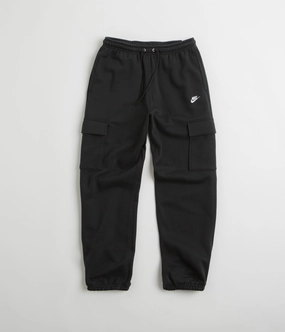 Flat Lock Seams SmoothZipClosure Nike Club Cargo Pants - Black / Black / White