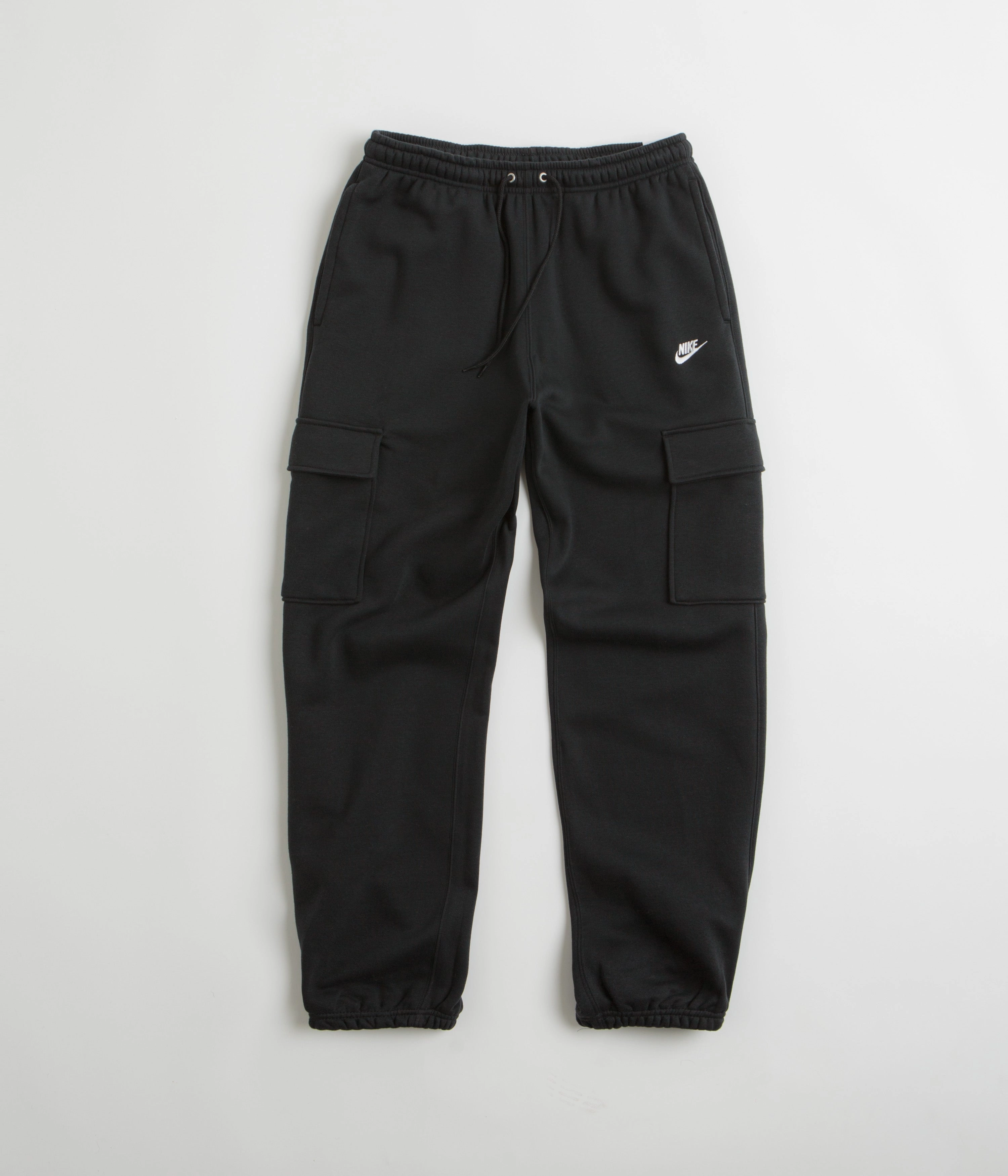 Flat Lock Seams SmoothZipClosure Nike Club Cargo Pants - Black / Black / White