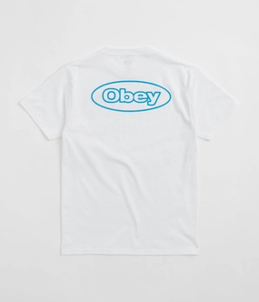 Tight fit sexiness Anti Static Finish Obey Reaction T-Shirt - White