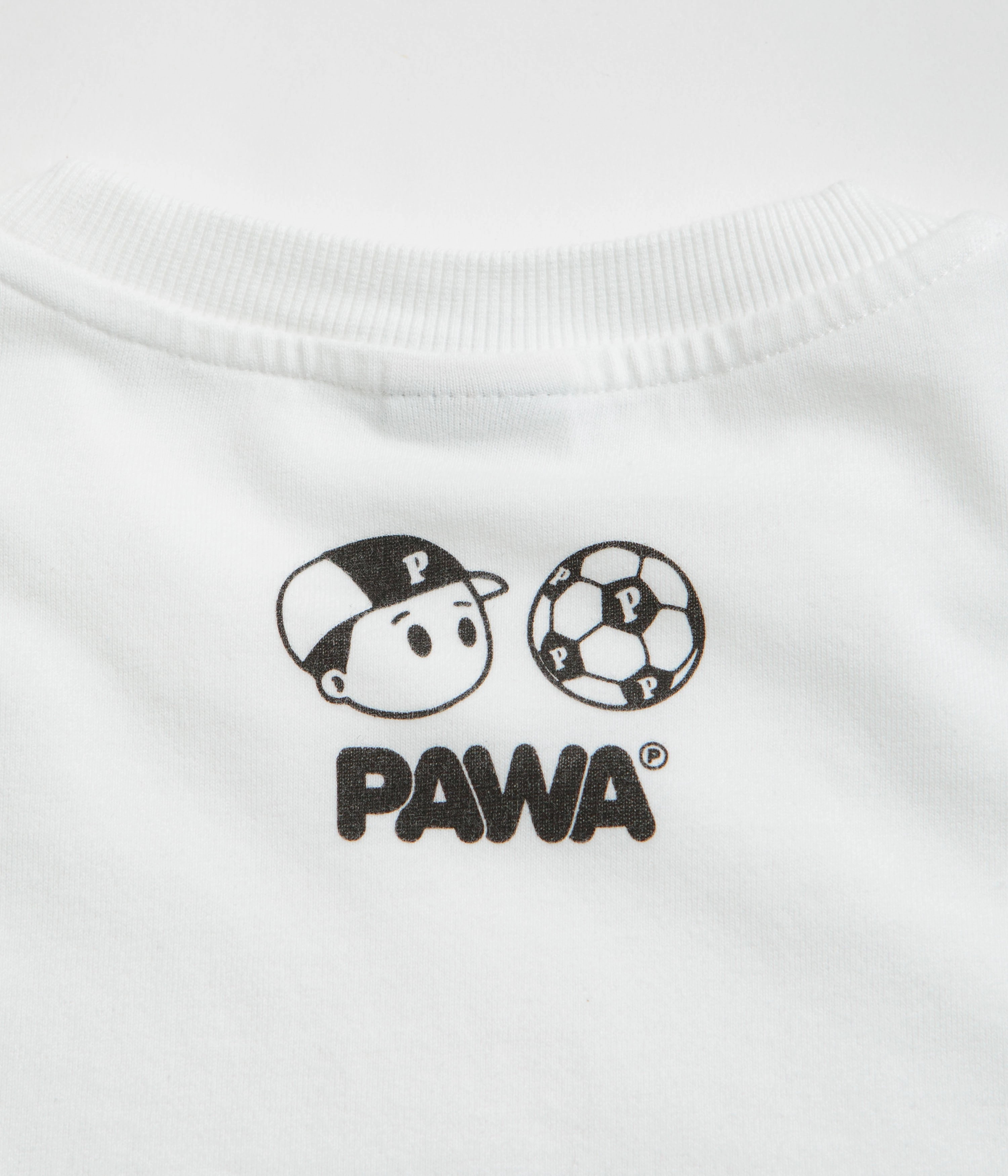 Reinforced Shoulder Stitching Pawa Speed Sports Footie Boy T-Shirt - White