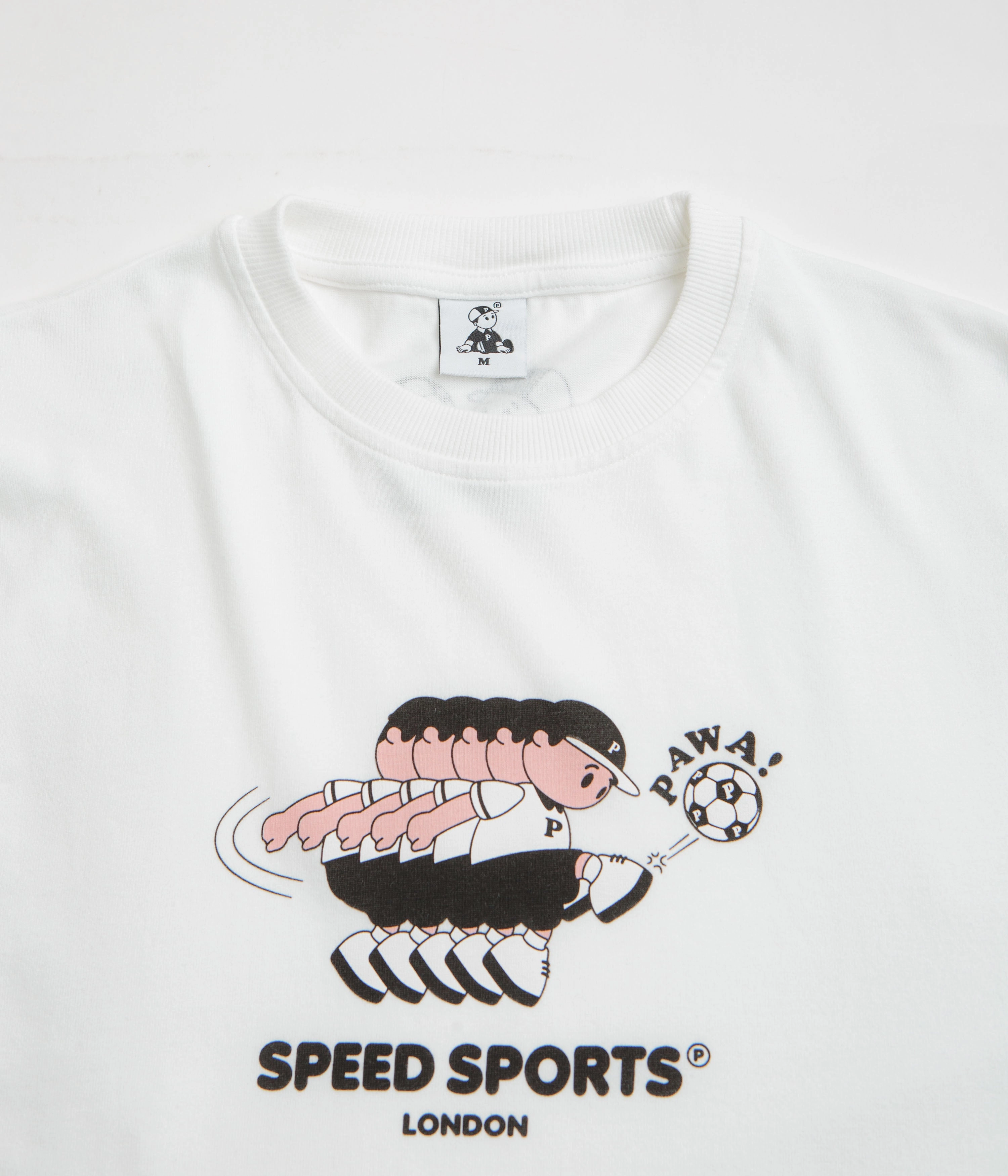 FlexibleKnit Stone Wash Process Pawa Speed Sports Footie Boy T-Shirt - White