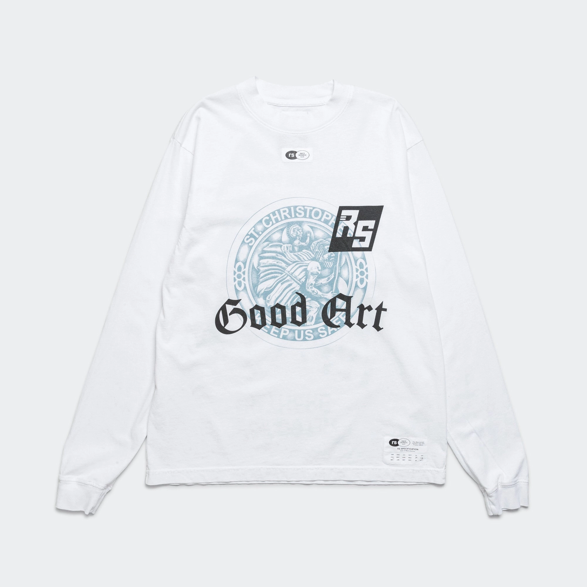 LS T-Shirt x Race Service - Optical White polo neck