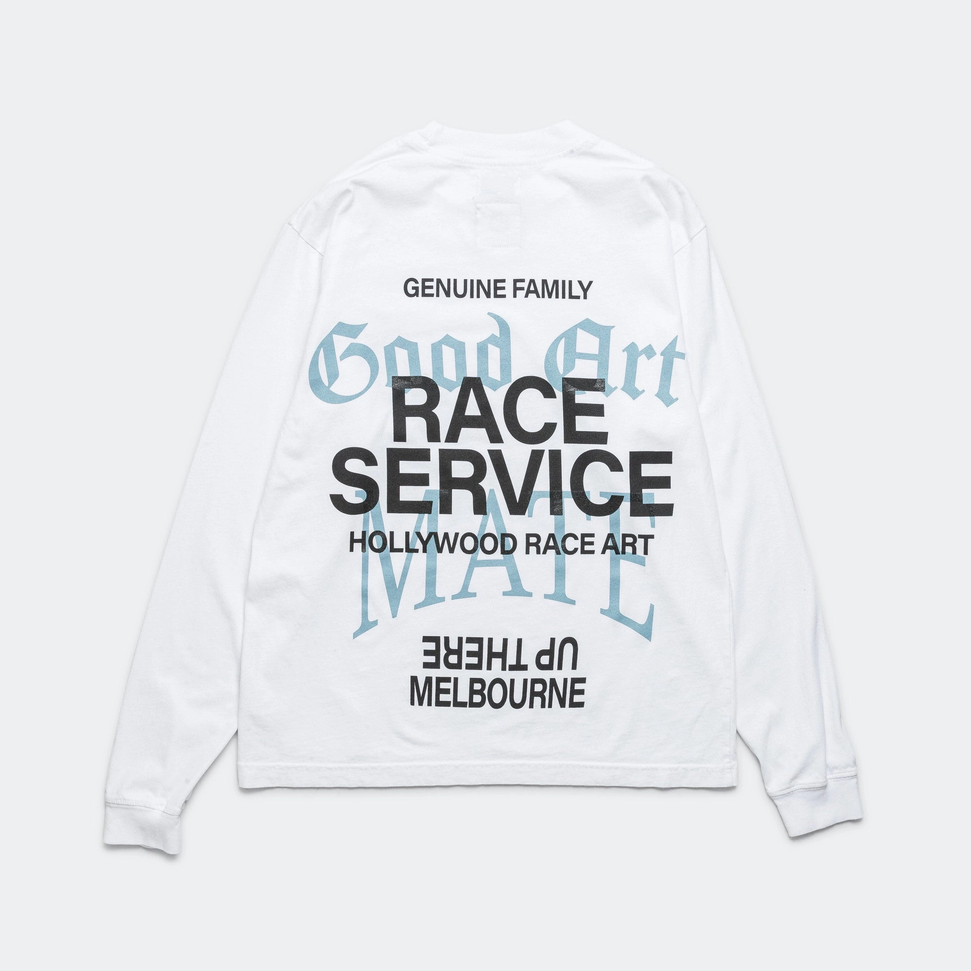 Natural Fiber Blend Round neck simplicity LS T-Shirt x Race Service - Optical White