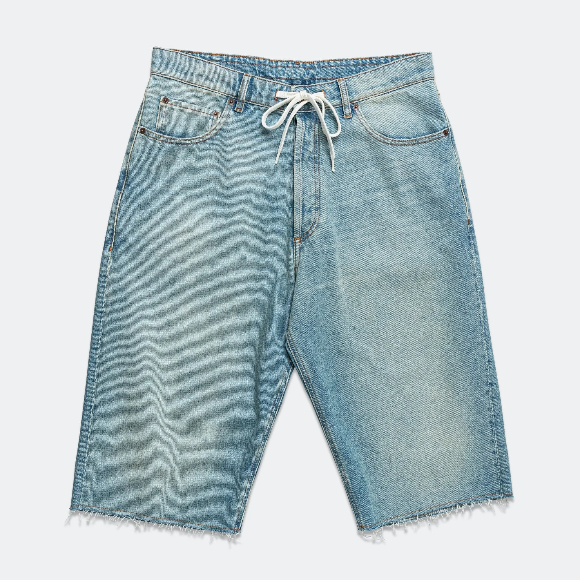 RipstopMaterial Valentine's gift Drawstring Denim Shorts - Light Blue