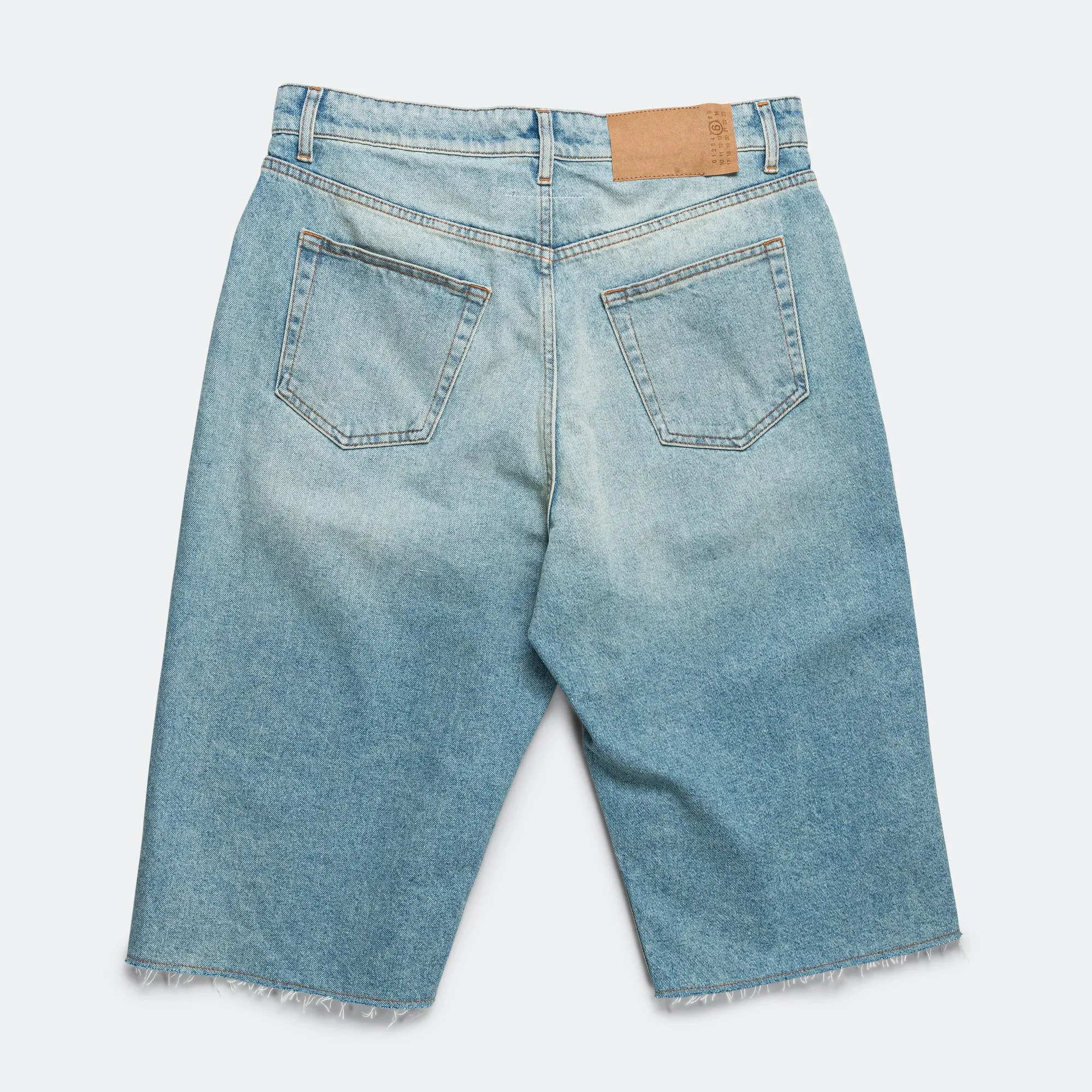 Compact Packable Design Drawstring Denim Shorts - Light Blue