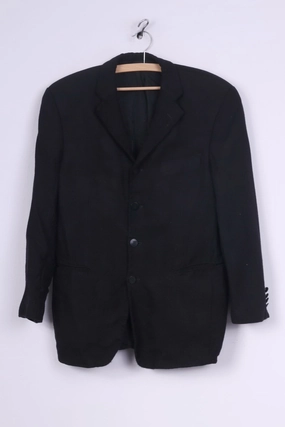 Chill Proof Pierre Balmain Mens S Blazer Black Detailed Buttons Single Breasted Jacket
