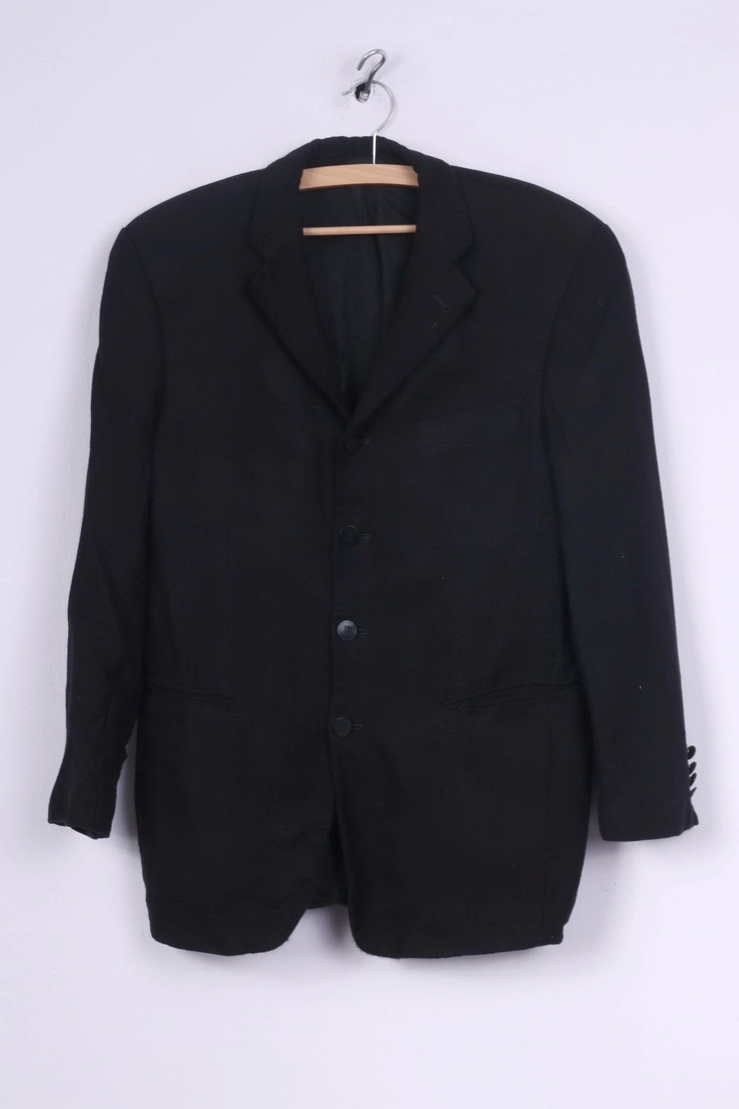 Chill Proof Pierre Balmain Mens S Blazer Black Detailed Buttons Single Breasted Jacket